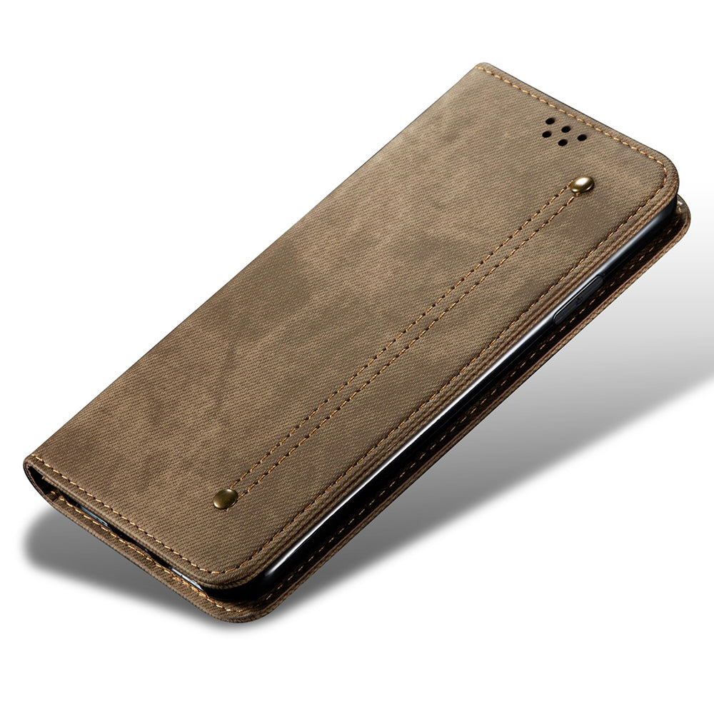 Phone Wallet Leather Case for OnePlus 11R 5G Ace 2 5G Jeans Cloth Texture Phone Stand Cover