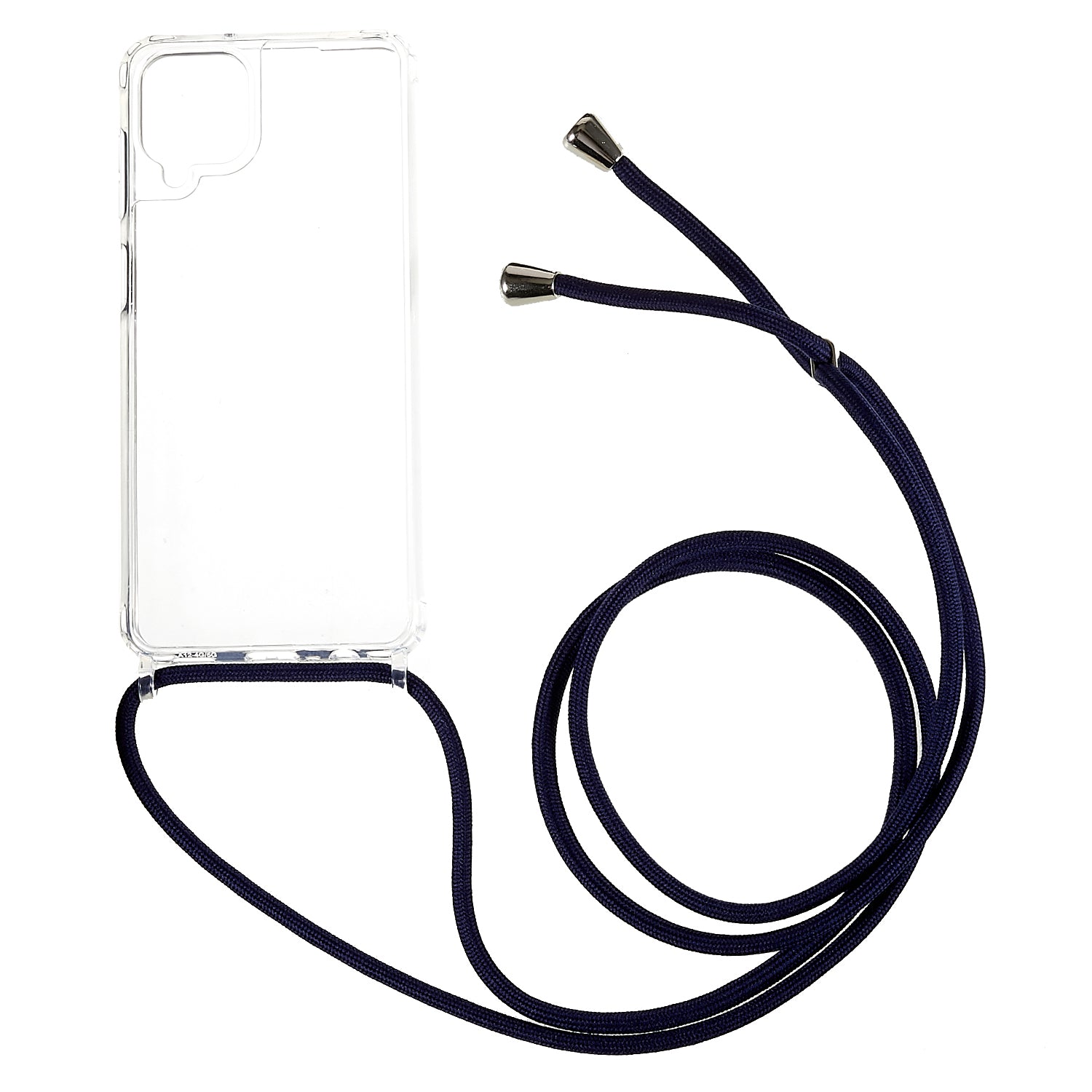 Telefoncover til Samsung Galaxy A12 Gennemsigtig TPU akryl mobiltelefoncover med snor