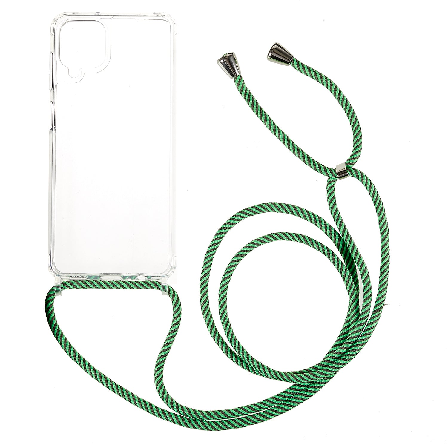 Telefoncover til Samsung Galaxy A12 Gennemsigtig TPU akryl mobiltelefoncover med snor
