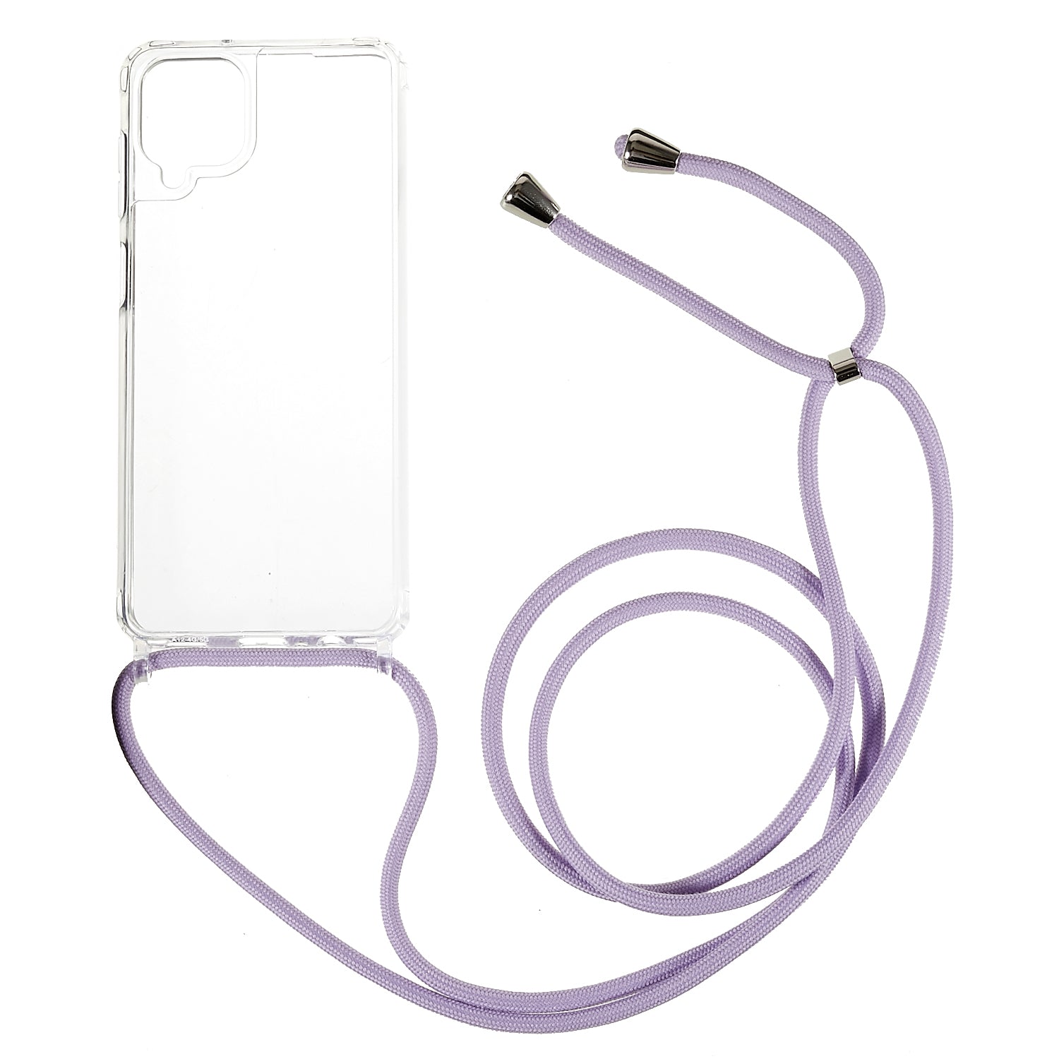 Telefoncover til Samsung Galaxy A12 Gennemsigtig TPU akryl mobiltelefoncover med snor