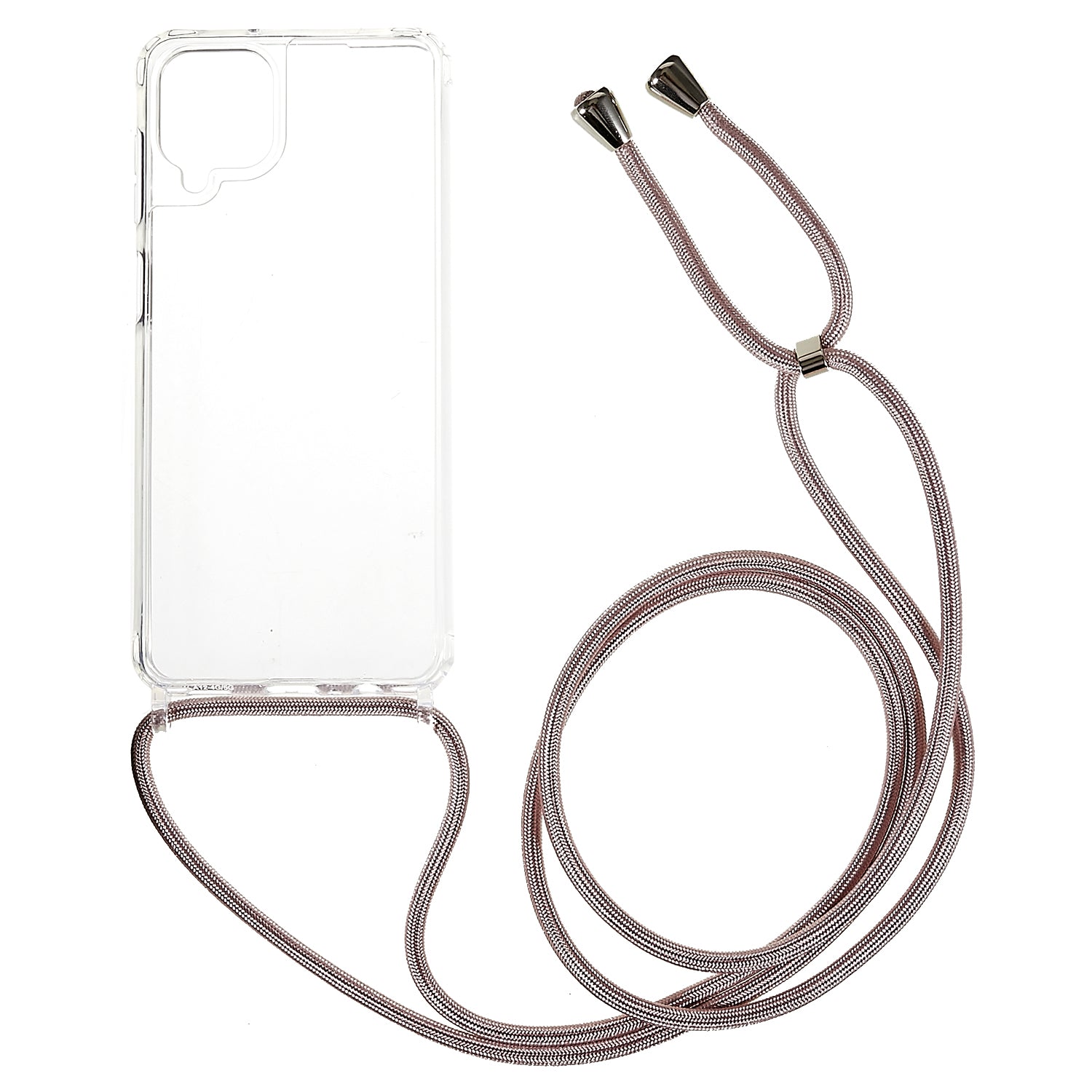 Telefoncover til Samsung Galaxy A12 Gennemsigtig TPU akryl mobiltelefoncover med snor