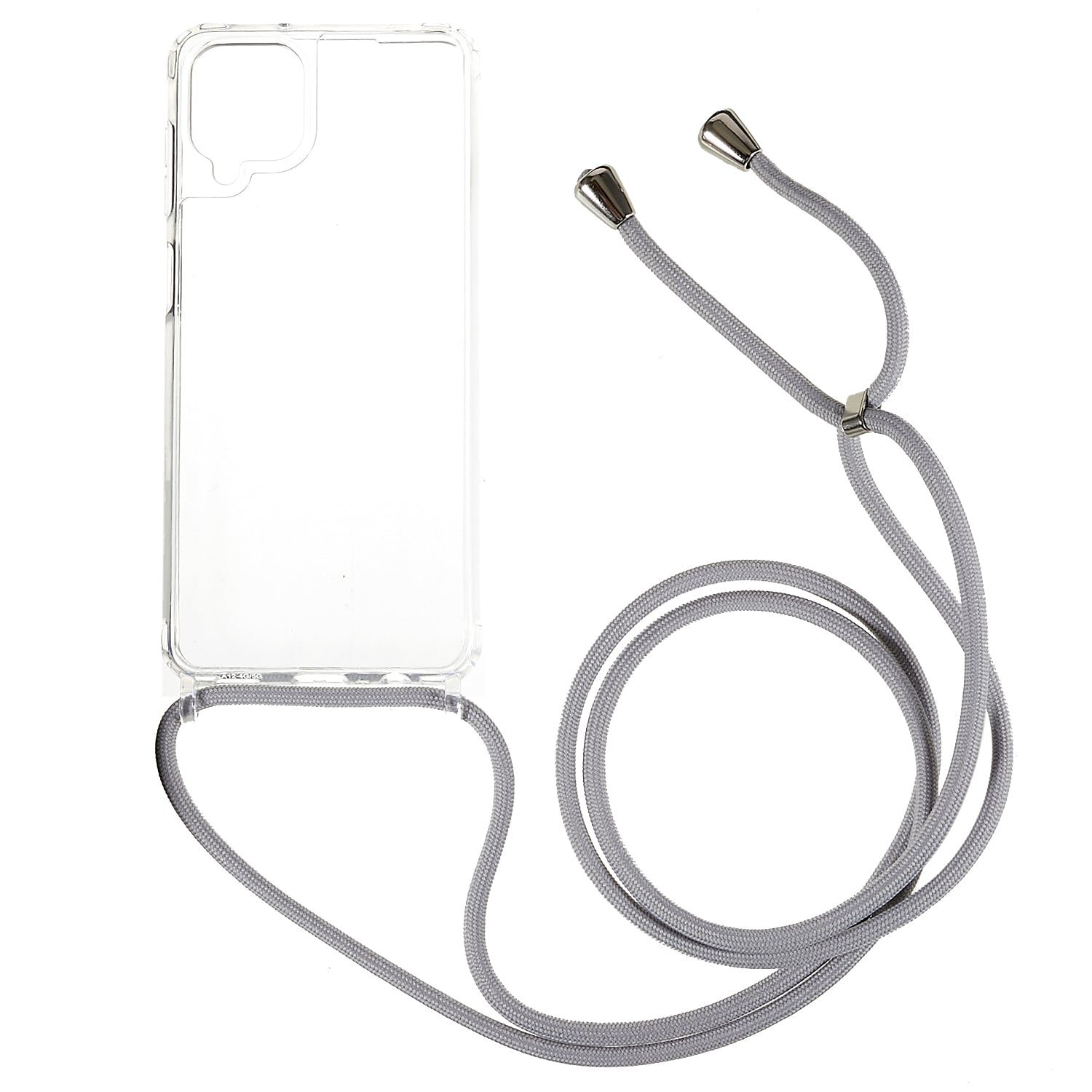 Telefoncover til Samsung Galaxy A12 Gennemsigtig TPU akryl mobiltelefoncover med snor