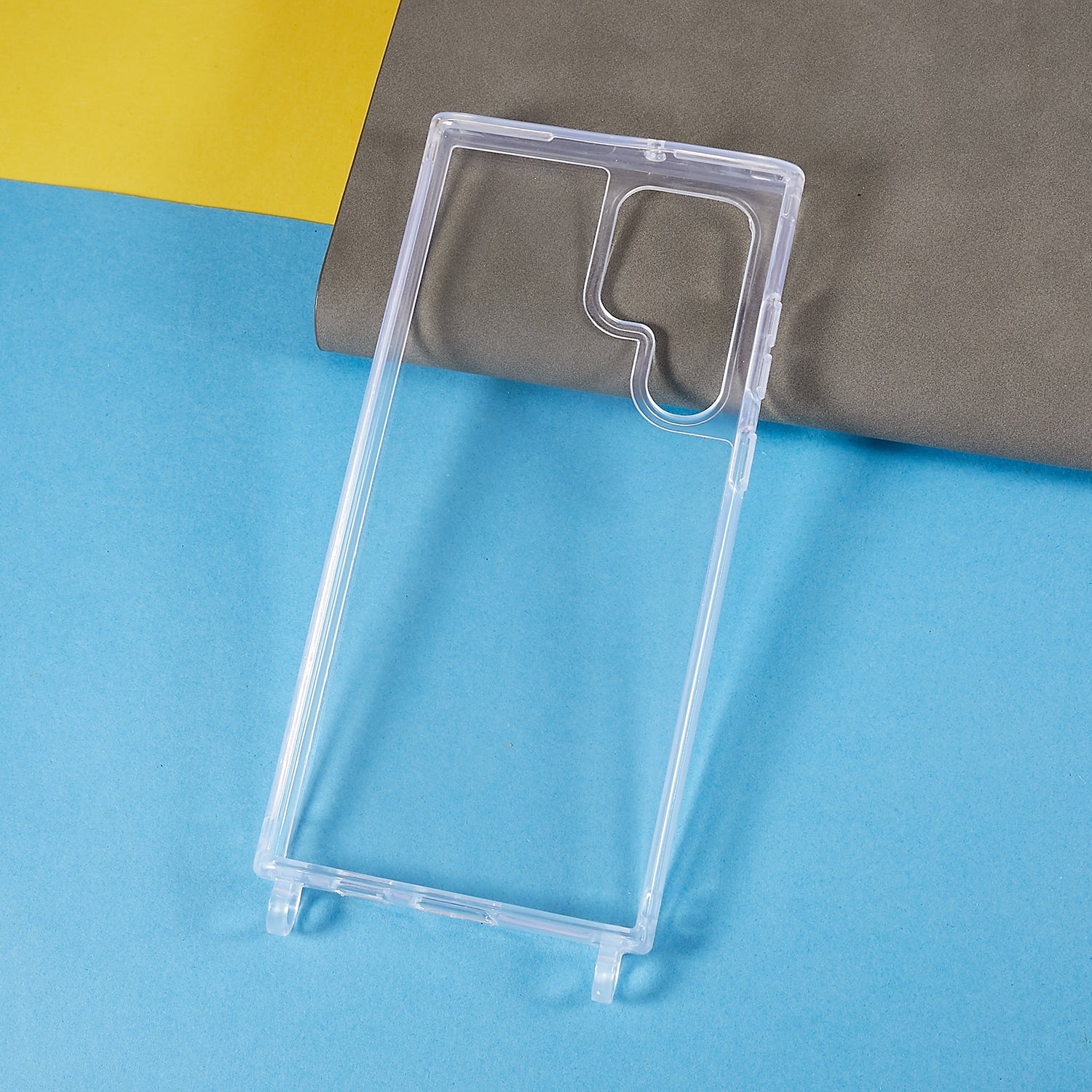 TPU Acrylic Back Cover for Samsung Galaxy S22 Ultra 5G Anti-fall Clear Phone Case with Adjustable Lanyard