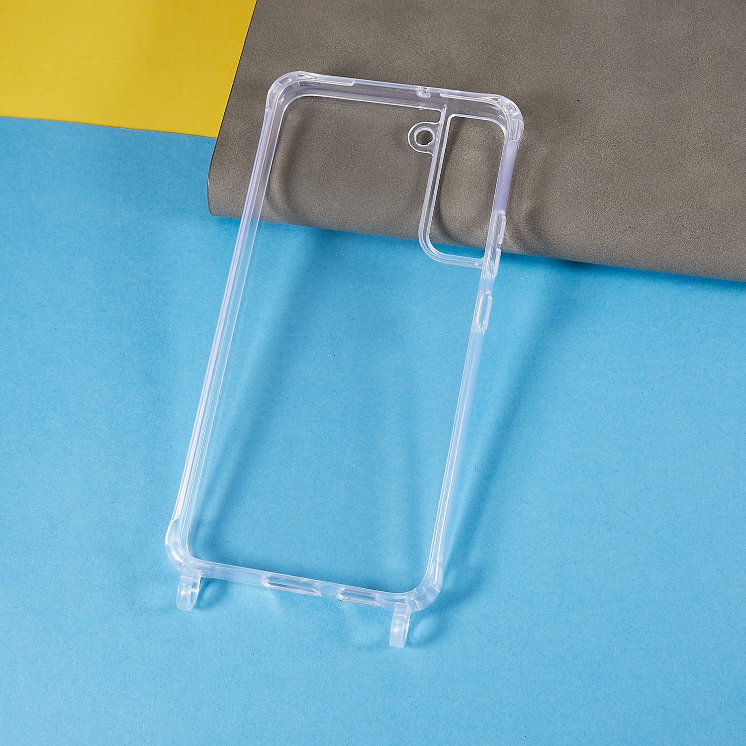 TPU Acrylic Back Cover for Samsung Galaxy S22 5G Bump Proof Clear Phone Case with Adjustable Lanyard