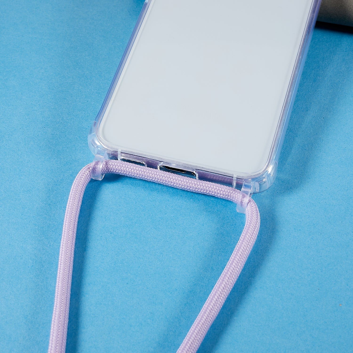 TPU Acrylic Back Cover for Samsung Galaxy S22 5G Bump Proof Clear Phone Case with Adjustable Lanyard