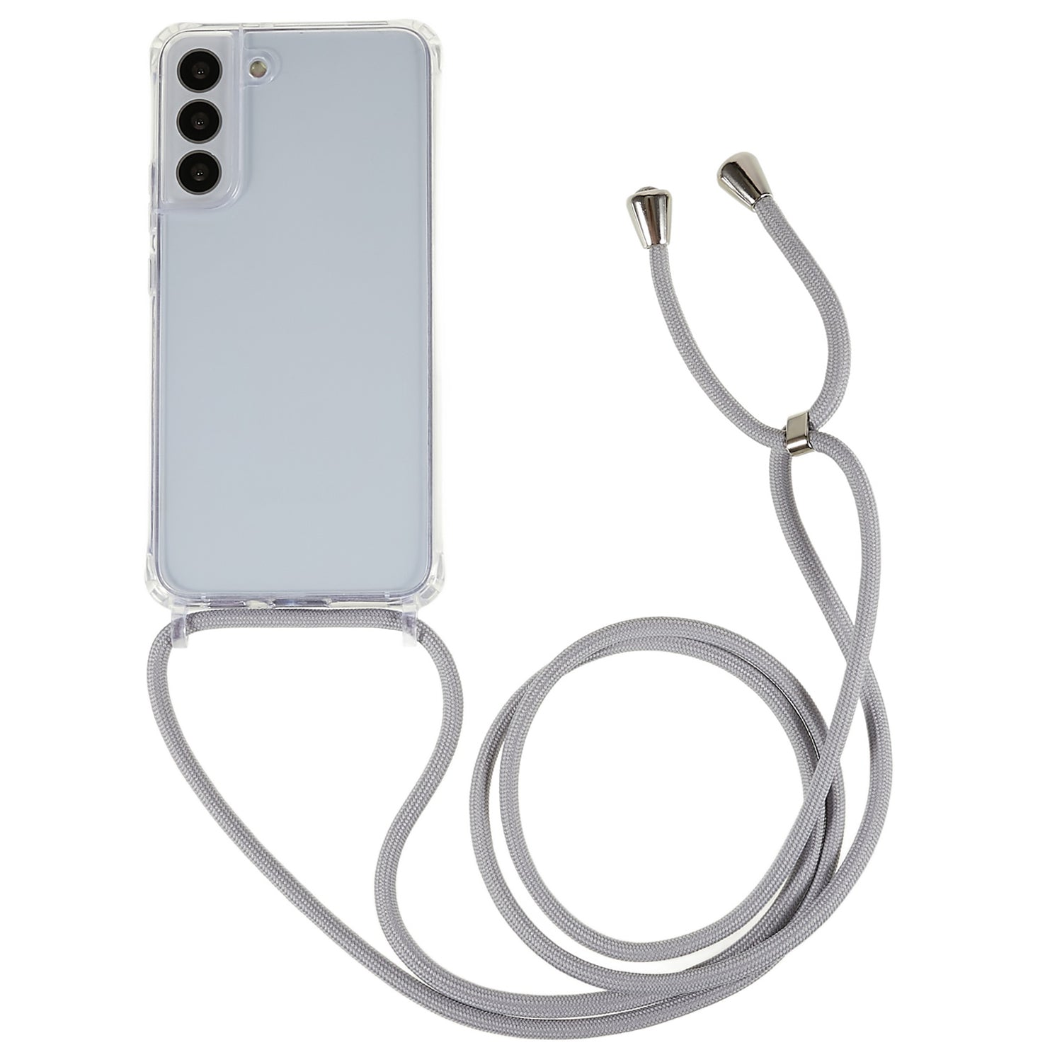 TPU Acrylic Back Cover for Samsung Galaxy S22 5G Bump Proof Clear Phone Case with Adjustable Lanyard