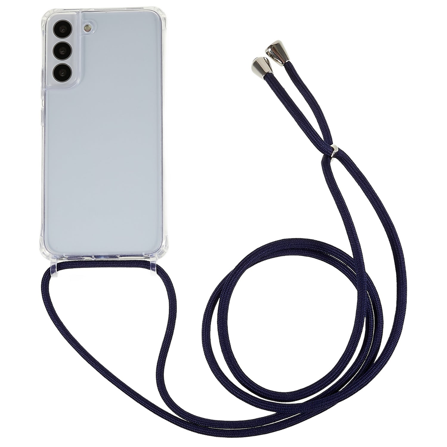 For Samsung Galaxy S22 5G Clear Phone Case with Adjustable Lanyard TPU Acrylic Back Cover