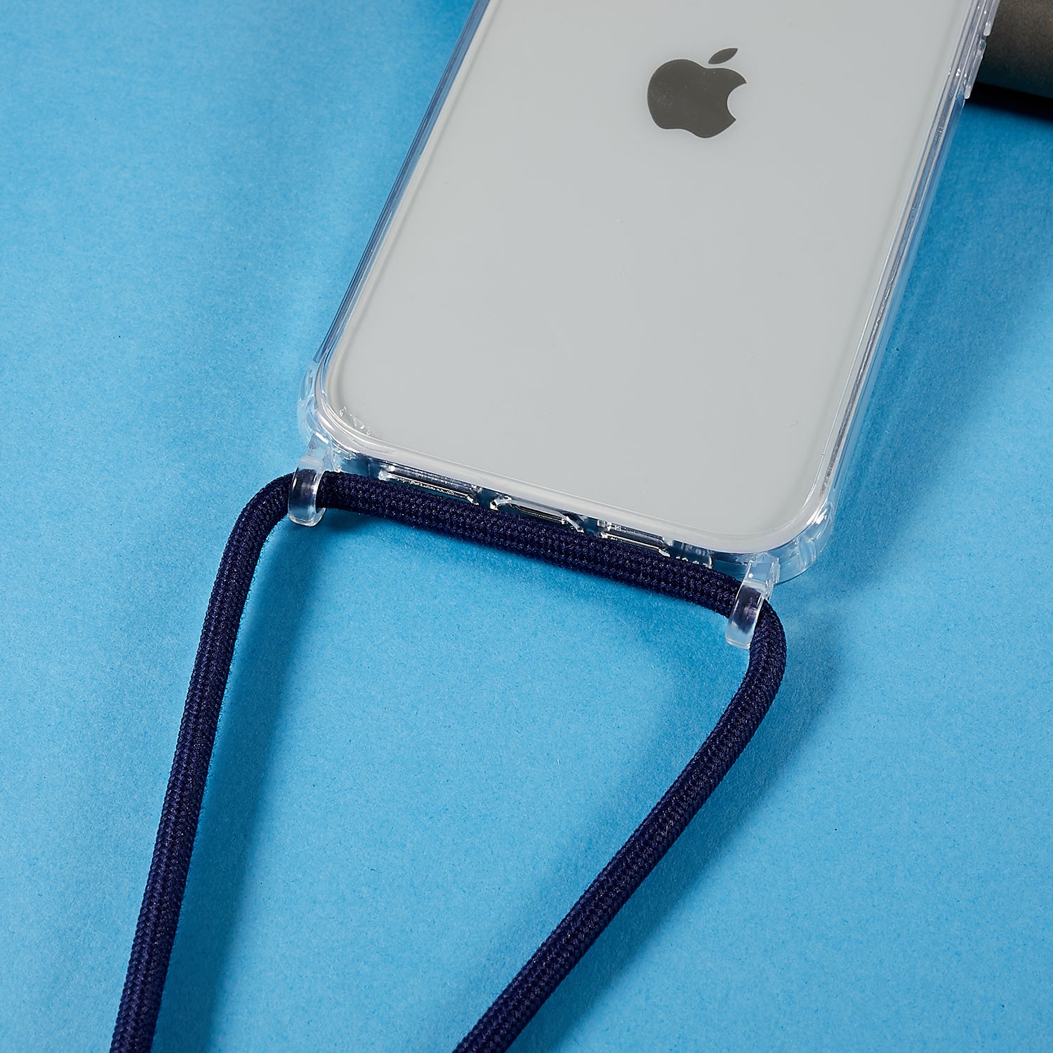 For iPhone 12 Pro Max 6.7 inch Clear Phone Case with Adjustable Lanyard Anti-collision TPU Acrylic Back Cover