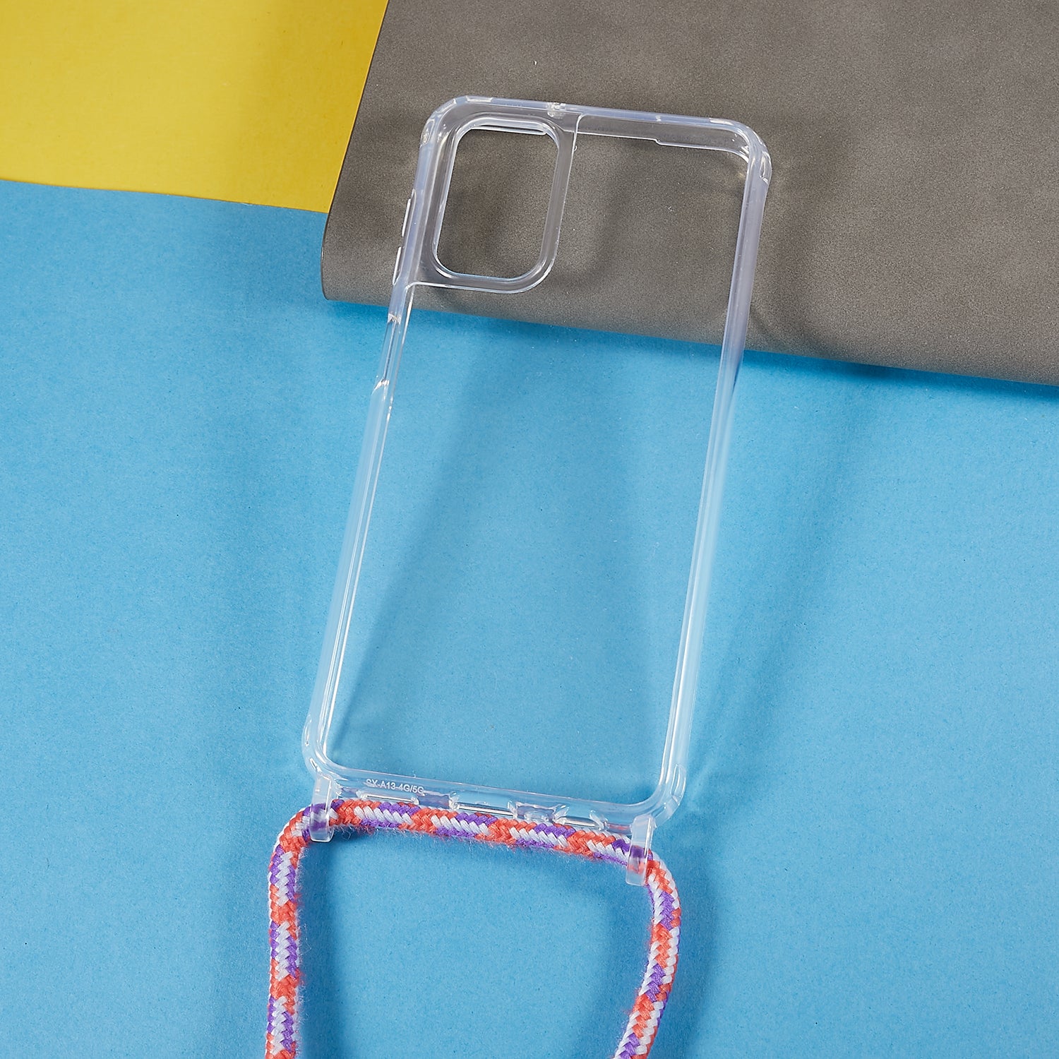 For Samsung Galaxy A04s 4G (164.7 x 76.7 x 9.1 mm Phone Case Clear Acrylic TPU Bumper Protective Cover with Lanyard
