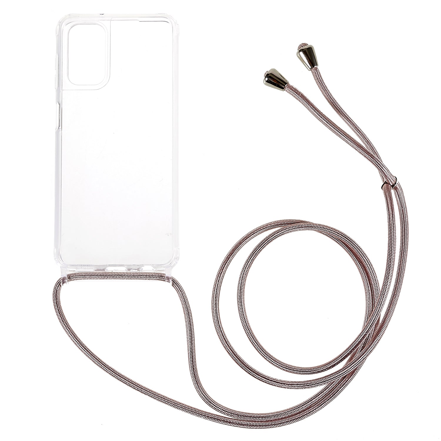 For Samsung Galaxy A04s 4G (164.7 x 76.7 x 9.1 mm Phone Case Clear Acrylic TPU Bumper Protective Cover with Lanyard