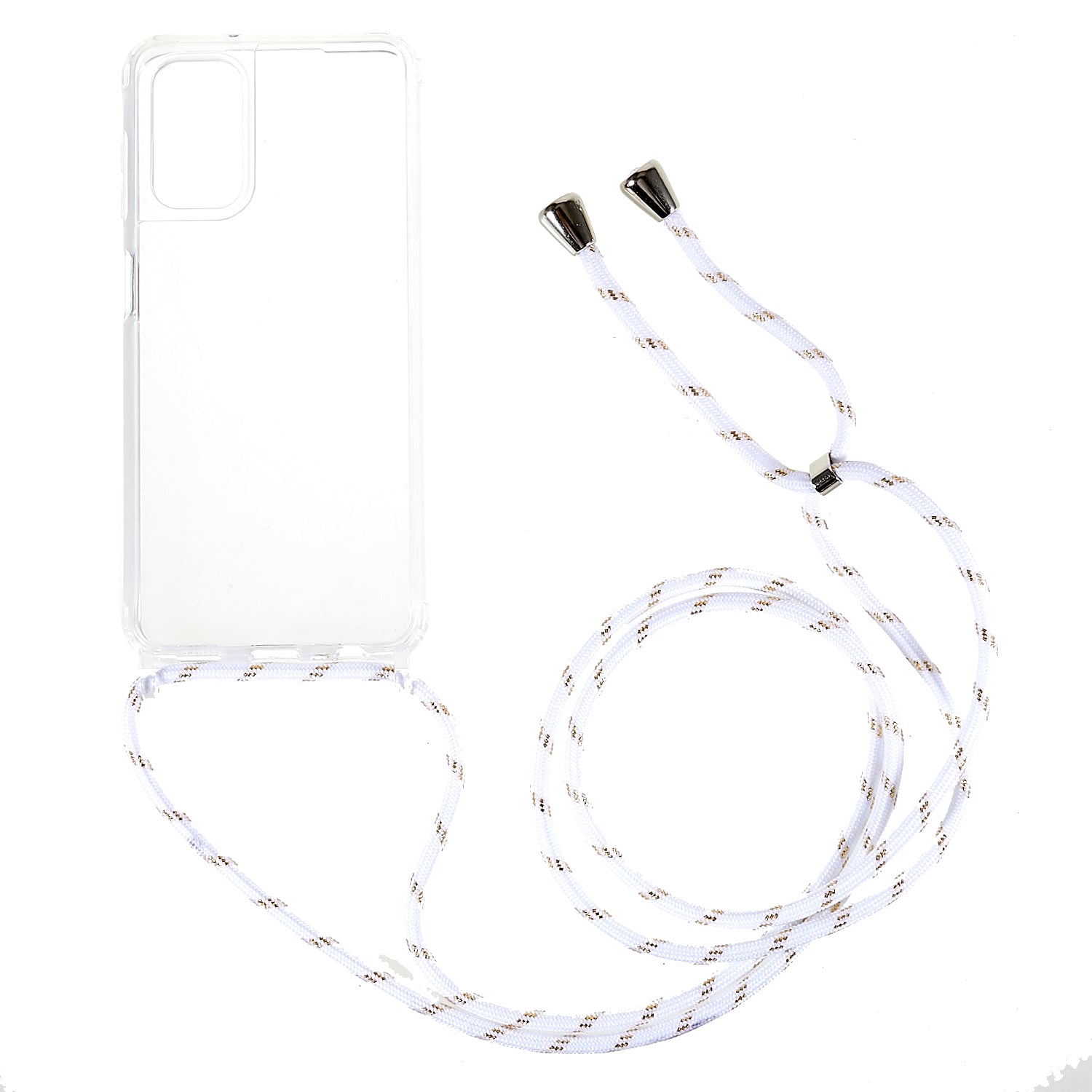 For Samsung Galaxy A04s 4G (164.7 x 76.7 x 9.1 mm Phone Case Clear Acrylic TPU Bumper Protective Cover with Lanyard