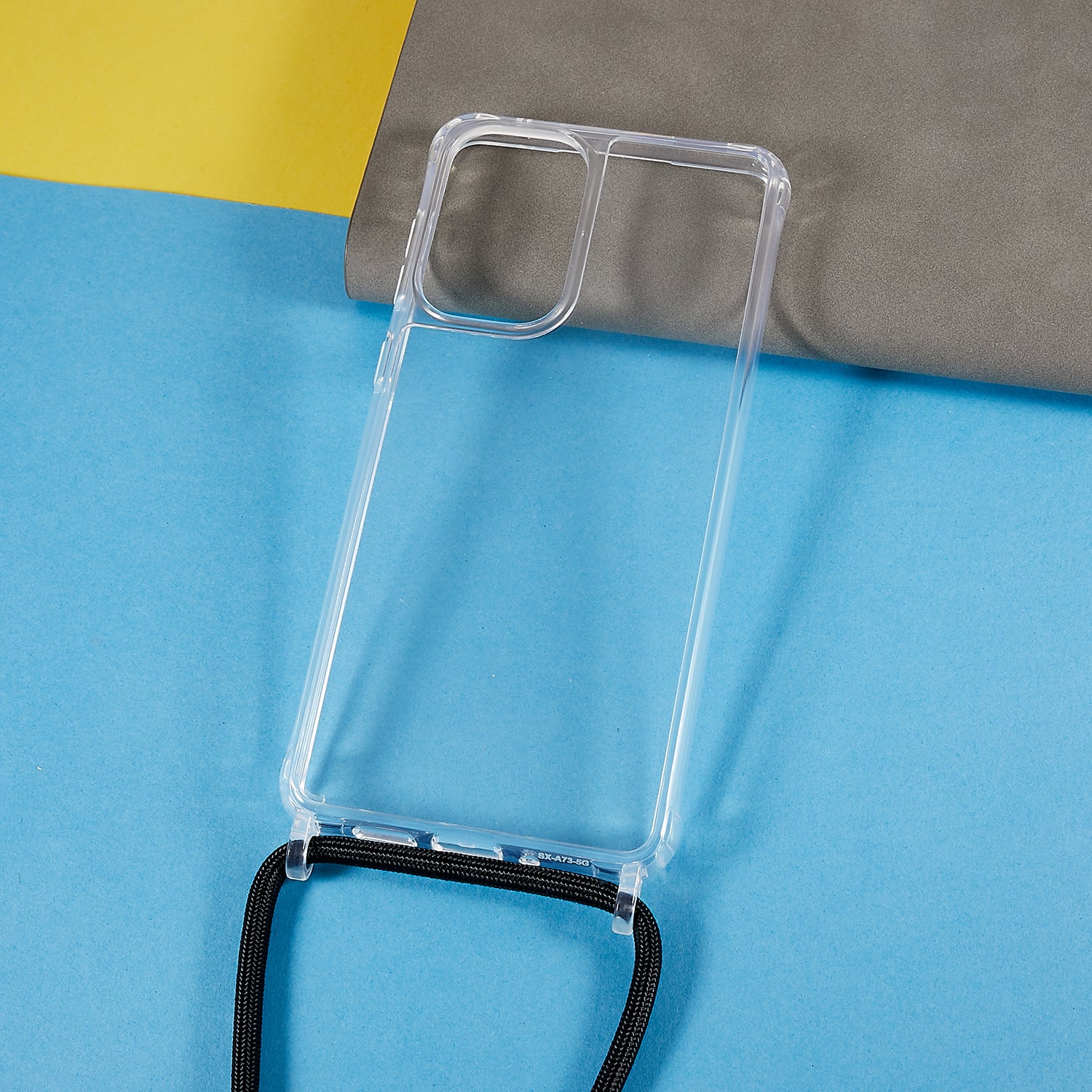 Protective Phone Cover for Samsung Galaxy A73 5G TPU Acrylic Transparent Phone Case with Lanyard