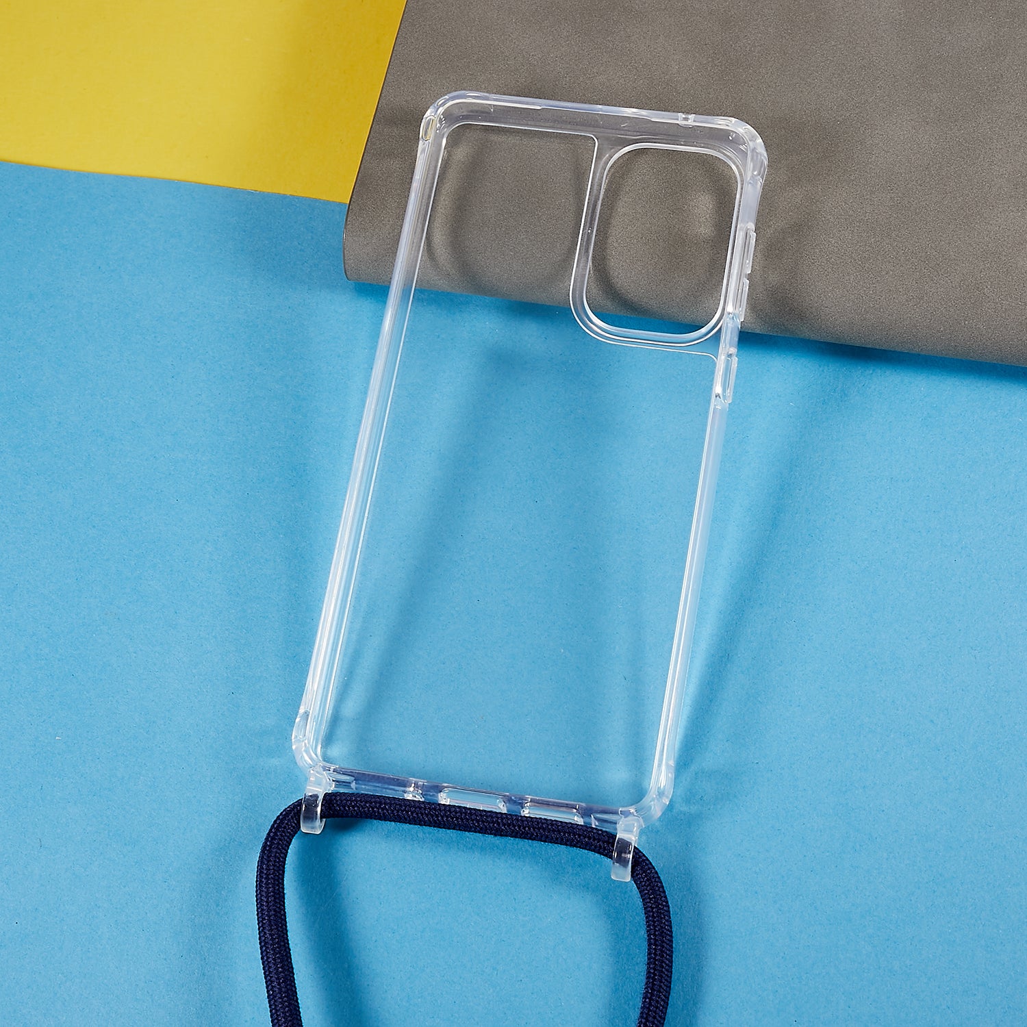 Protective Phone Cover for Samsung Galaxy A73 5G TPU Acrylic Transparent Phone Case with Lanyard