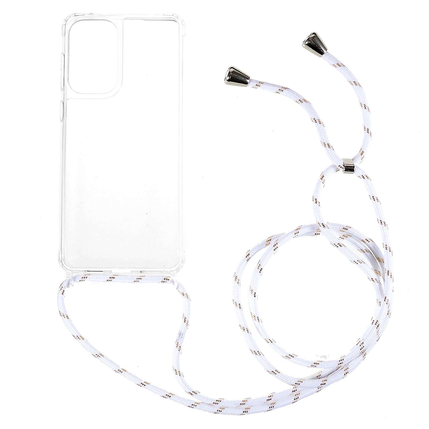 Protective Phone Cover for Samsung Galaxy A73 5G TPU Acrylic Transparent Phone Case with Lanyard