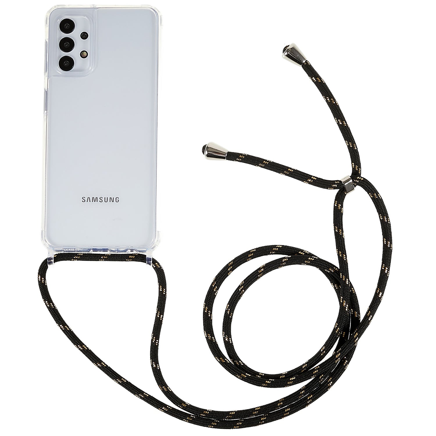 Protector Case for Samsung Galaxy A32 5G M32 5G Clear TPU Acrylic Phone Back Cover with Lanyard