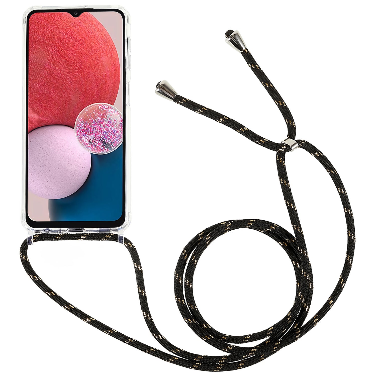 Protector Case for Samsung Galaxy A32 5G M32 5G Clear TPU Acrylic Phone Back Cover with Lanyard