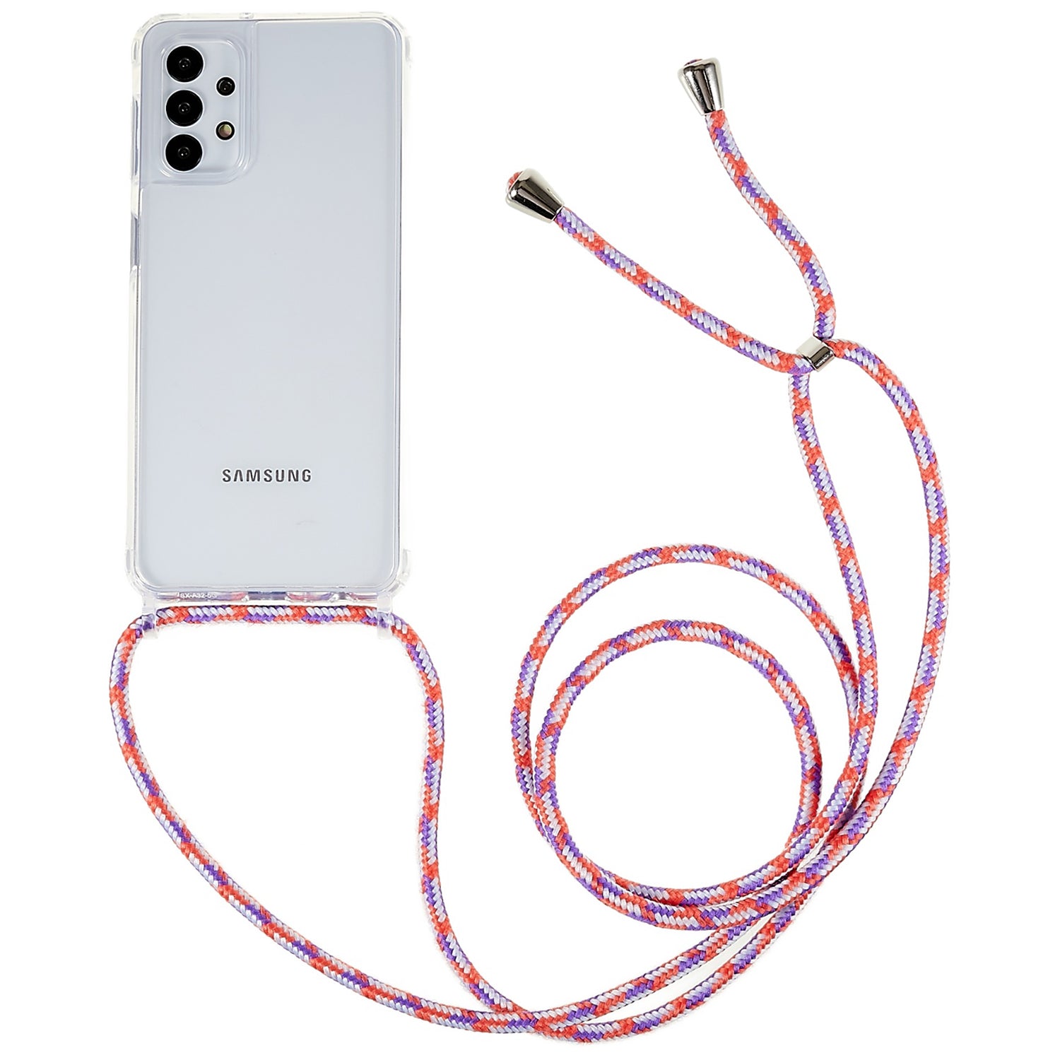 Protector Case for Samsung Galaxy A32 5G M32 5G Clear TPU Acrylic Phone Back Cover with Lanyard