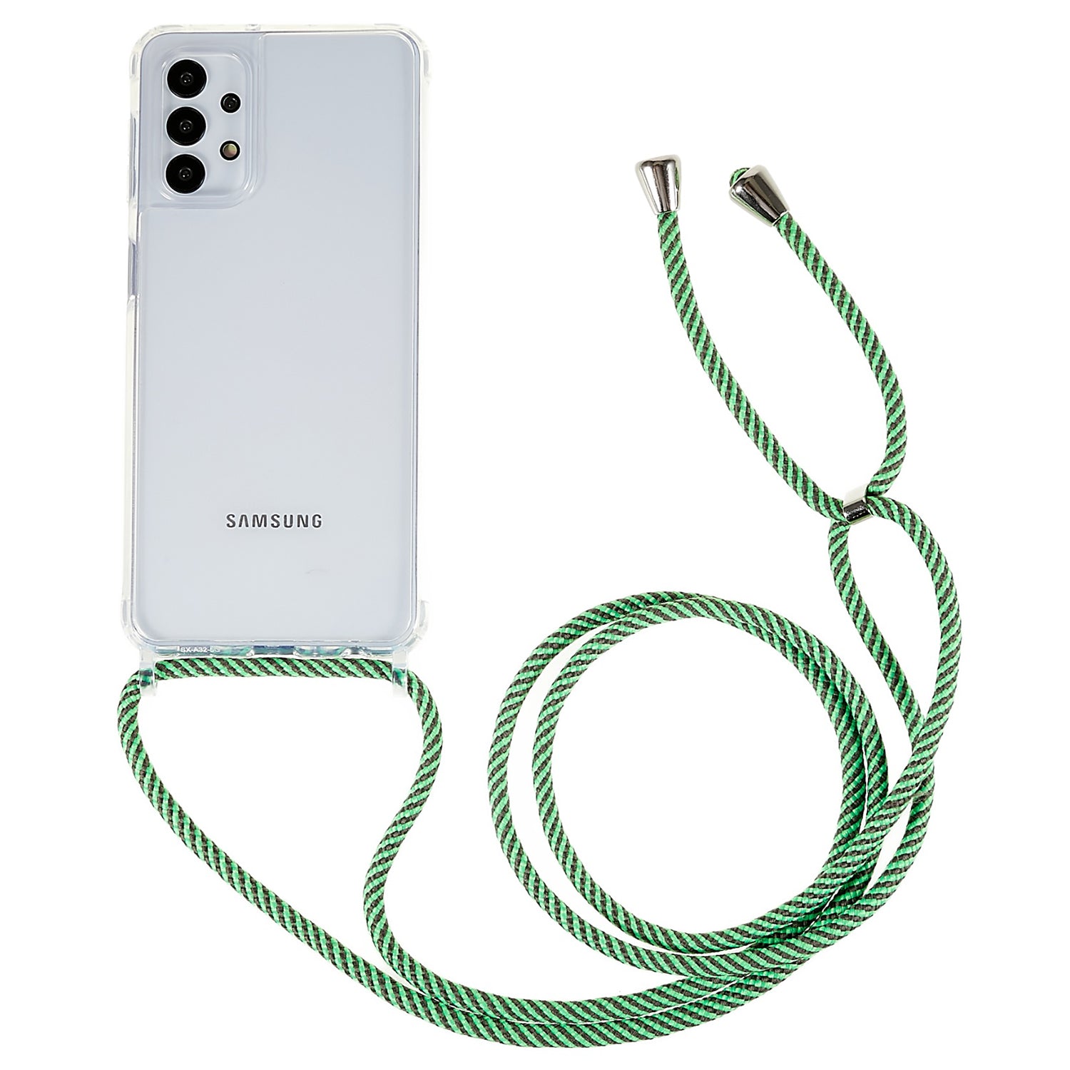 Protector Case for Samsung Galaxy A32 5G M32 5G Clear TPU Acrylic Phone Back Cover with Lanyard