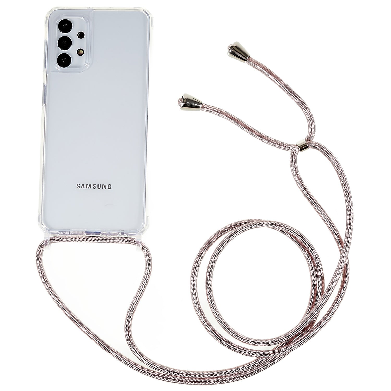 Protector Case for Samsung Galaxy A32 5G M32 5G Clear TPU Acrylic Phone Back Cover with Lanyard