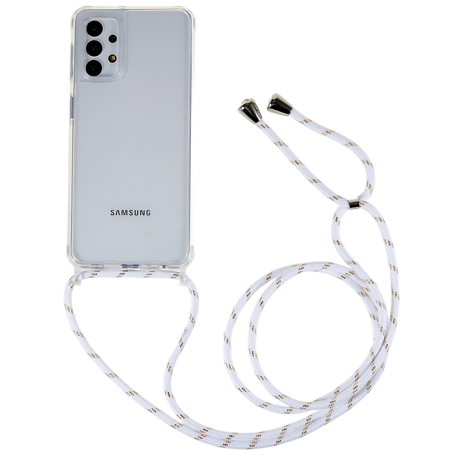 Protector Case for Samsung Galaxy A32 5G M32 5G Clear TPU Acrylic Phone Back Cover with Lanyard