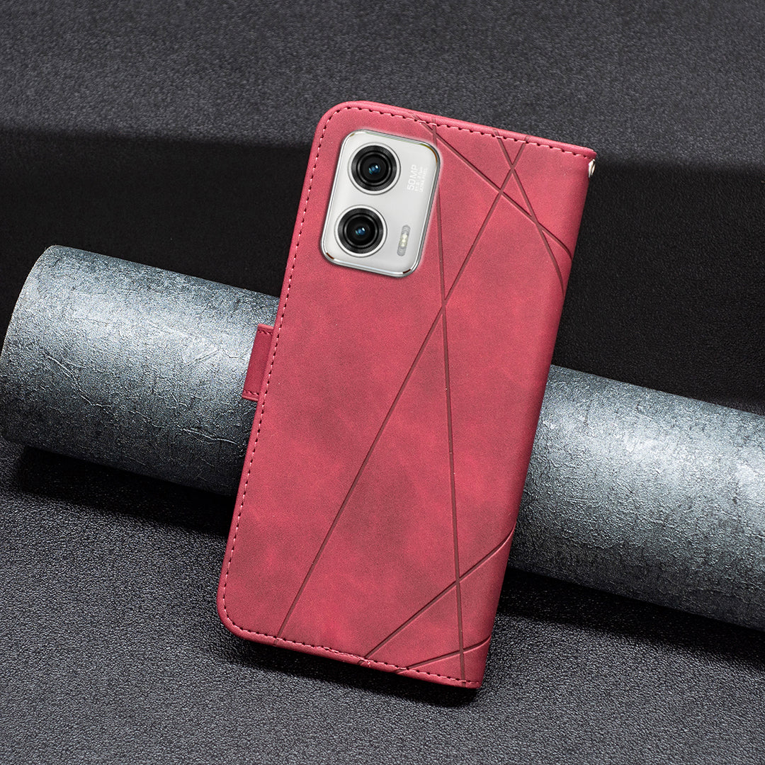 BINFEN COLOR Flip Leather Phone Case for Motorola Moto G73 5G BF Imprinted Pattern Series-2 Style 05 Anti-fall Phone Cover Wallet Stand