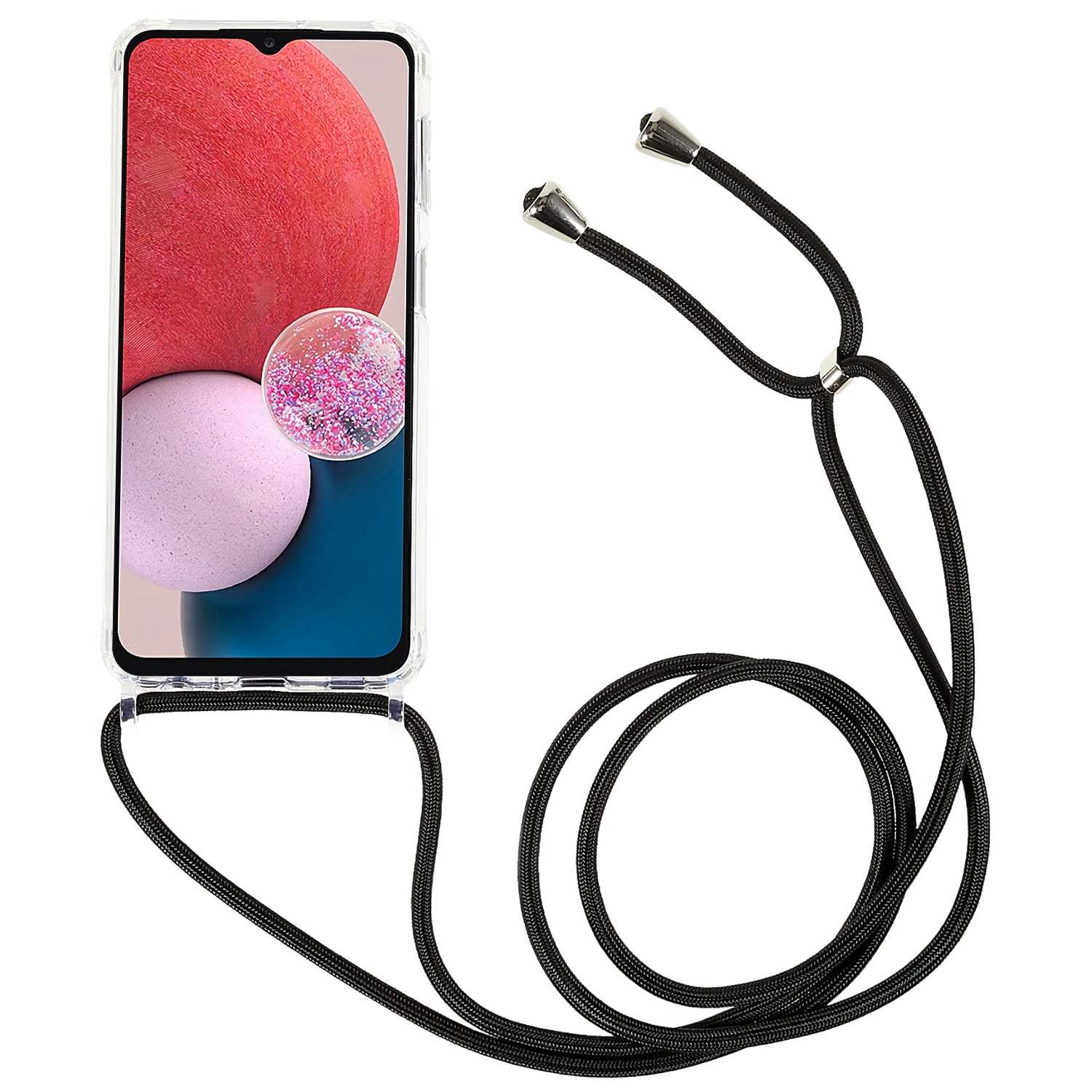 Phone Protector Case for Samsung Galaxy A13 4G 5G Clear TPU Acrylic Back Cover with Lanyard