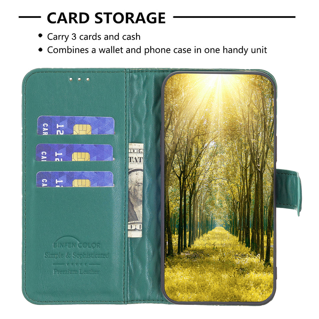 Drop-proof Phone Case for Motorola Moto G73 5G BINFEN COLOR BF Style-14 PU Leather Phone Cover with Wallet Stand