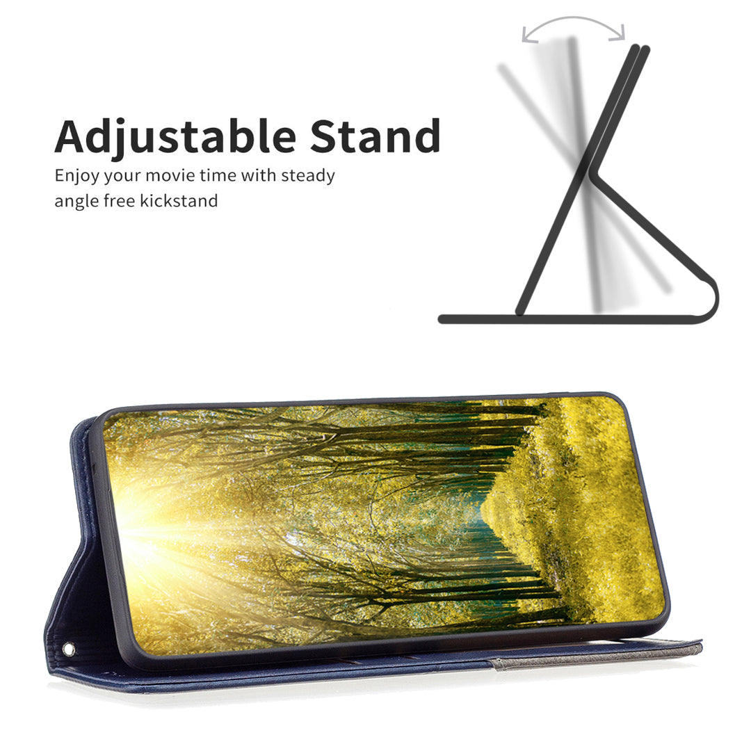 Nárazuvzdorné pouzdro na telefon pro Motorola Moto G73 5G BF se vzorem otisků řady 1 Magnetický kožený stojánek Flip Kryt telefonu Držák karty