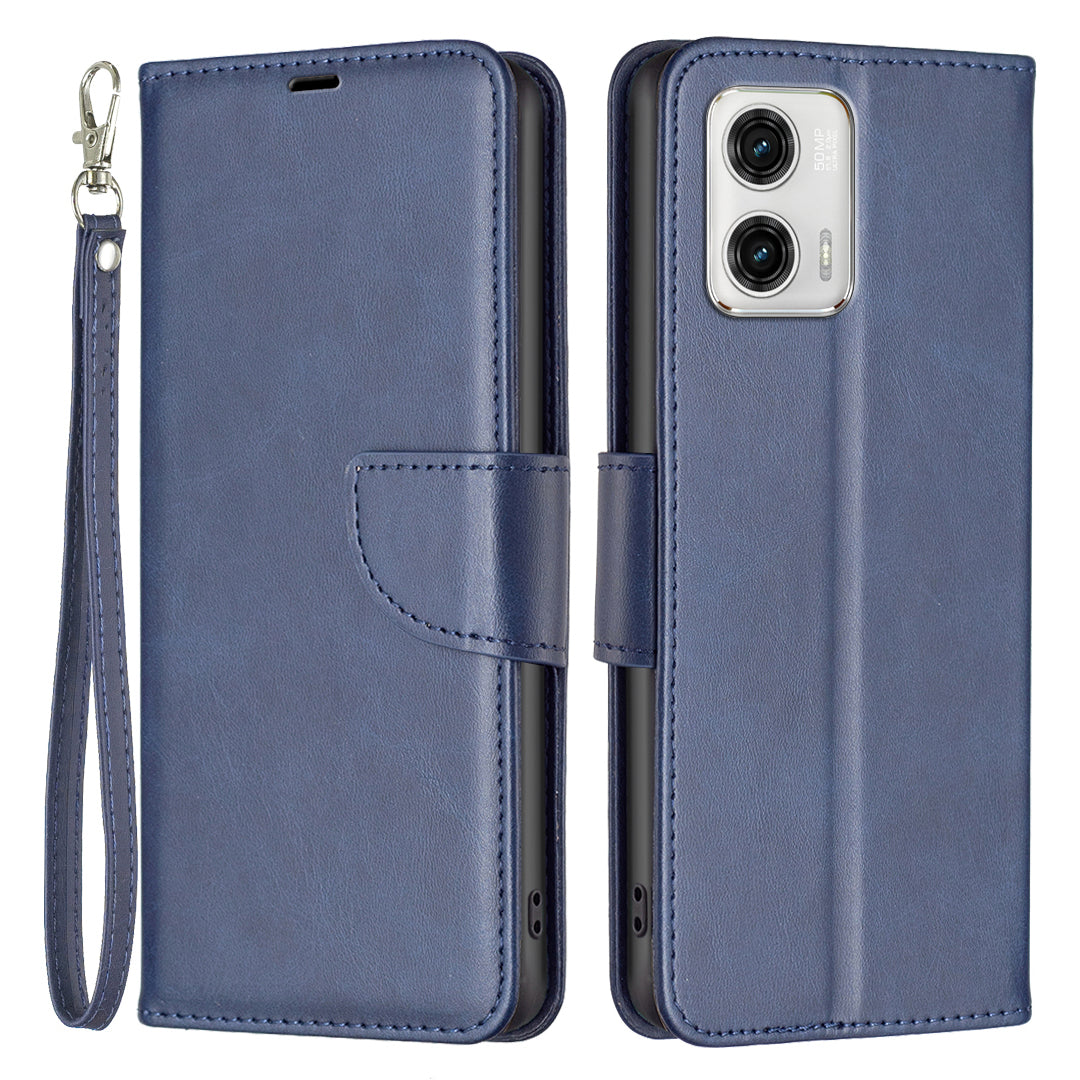 Kožené pouzdro BF Leather Series-4 proti pádu pro Motorola Moto G73 5G PU Kožený stojan Flip Peněženka s popruhem