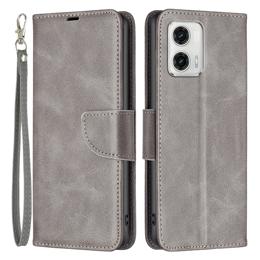 Kožené pouzdro BF Leather Series-4 proti pádu pro Motorola Moto G73 5G PU Kožený stojan Flip Peněženka s popruhem