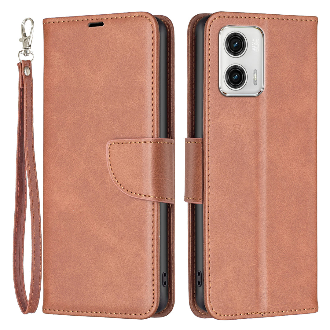 Kožené pouzdro BF Leather Series-4 proti pádu pro Motorola Moto G73 5G PU Kožený stojan Flip Peněženka s popruhem