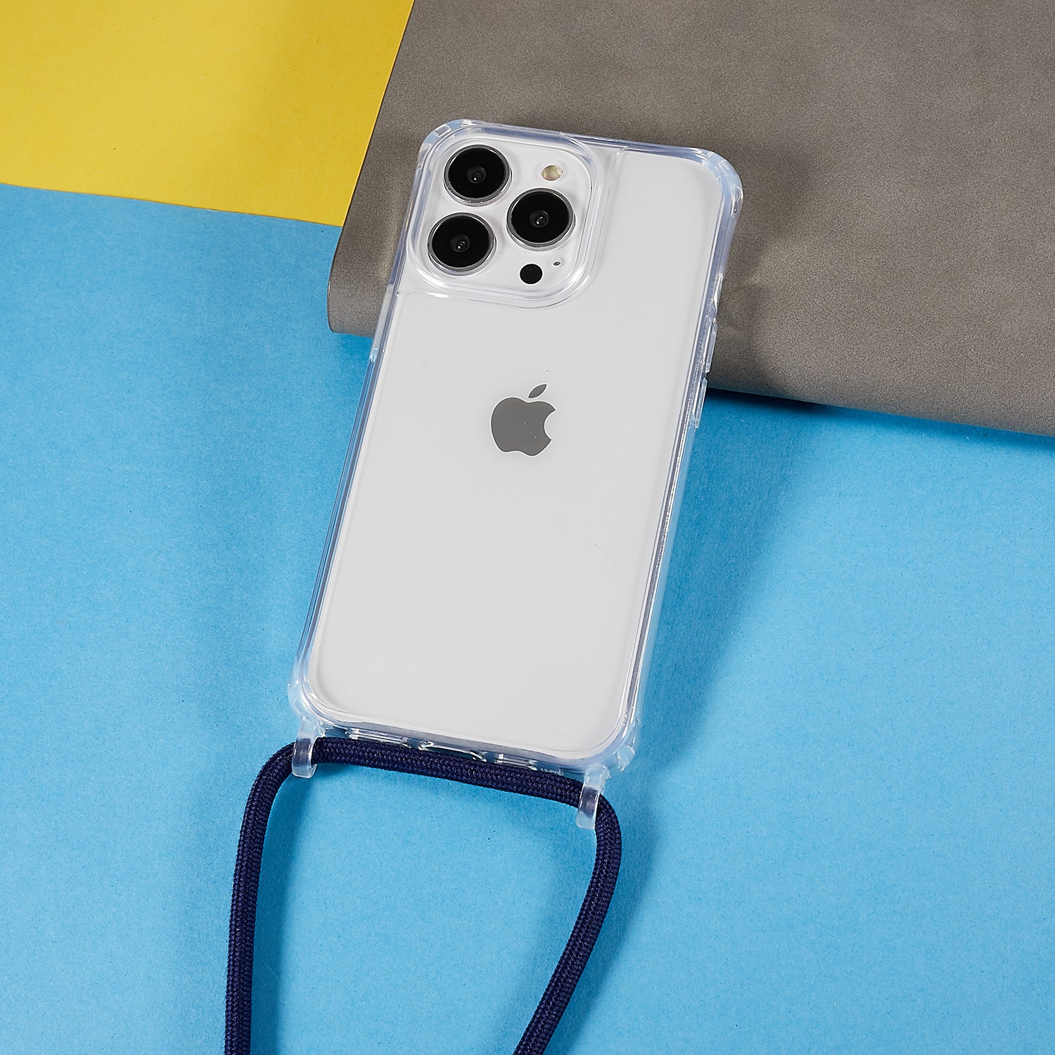 For iPhone 13 Pro Max 6.7 inch Clear Phone Case with Adjustable Lanyard Bump Proof TPU Acrylic Back Cover