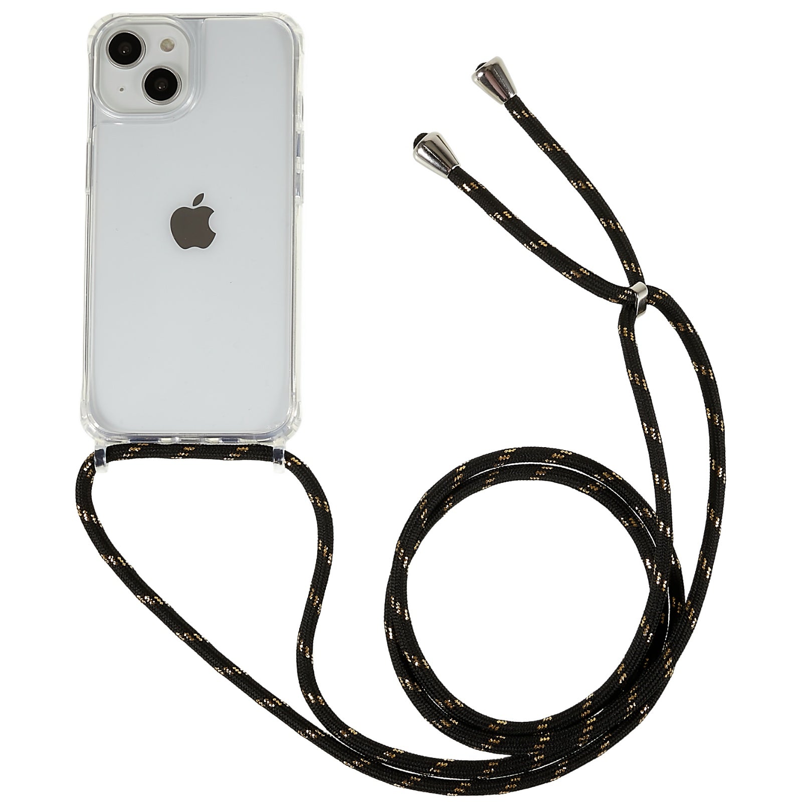 Back Case for iPhone 12 mini 13 mini 5.4 inch Clear TPU Acrylic Phone Cover with Adjustable Lanyard