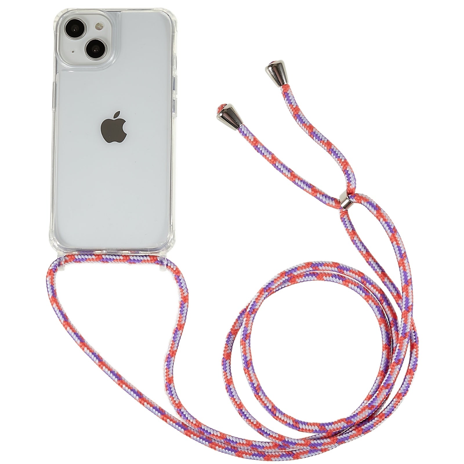 Back Case for iPhone 12 mini 13 mini 5.4 inch Clear TPU Acrylic Phone Cover with Adjustable Lanyard