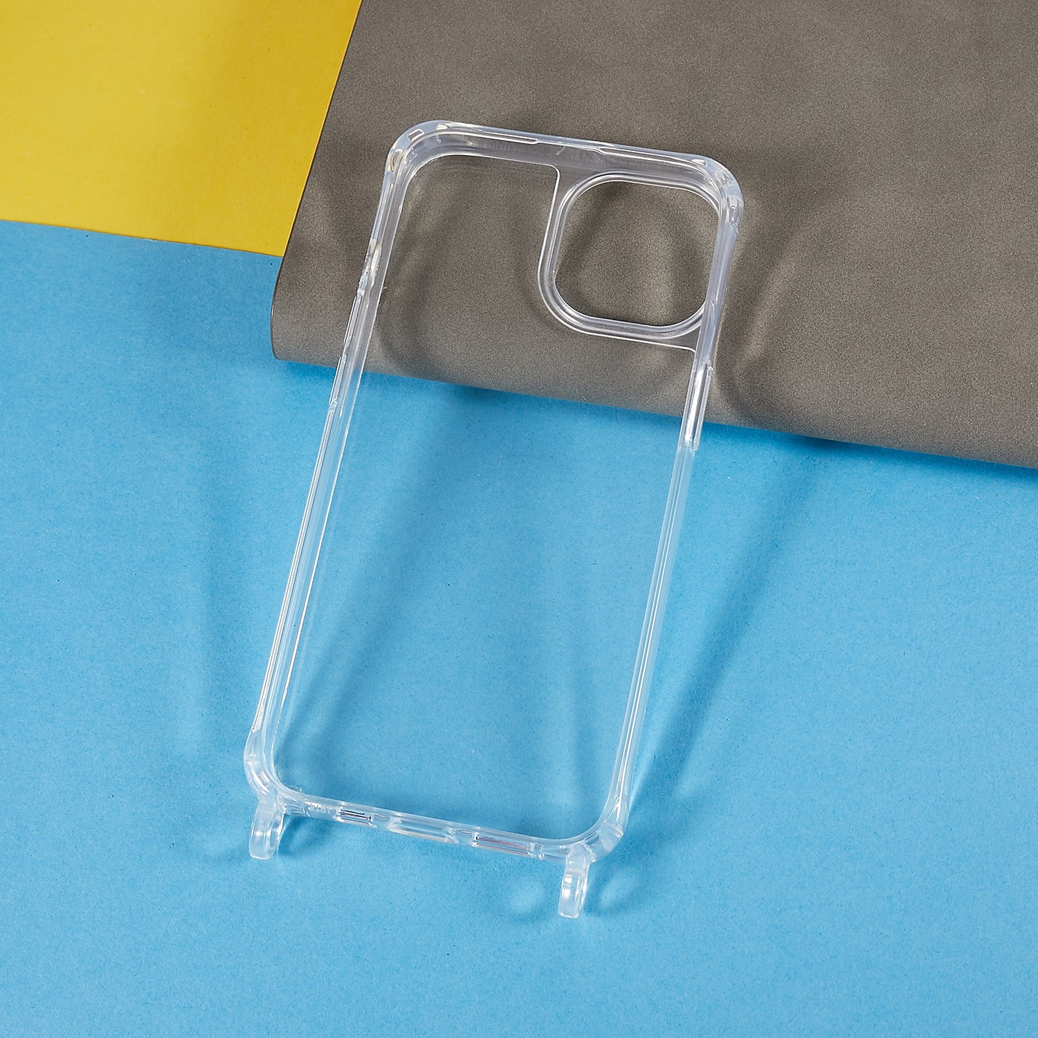 Back Case for iPhone 12 mini 13 mini 5.4 inch Clear TPU Acrylic Phone Cover with Adjustable Lanyard