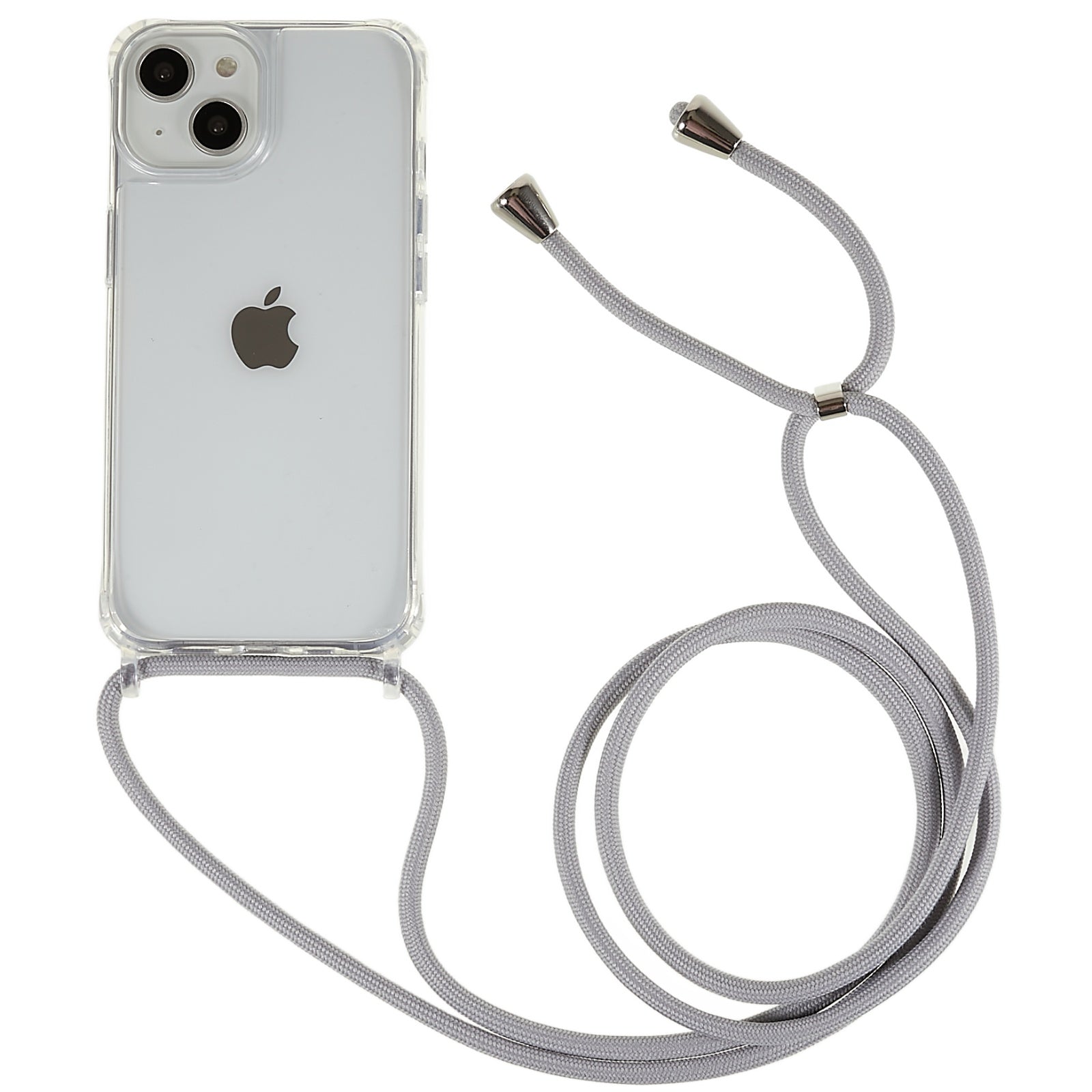 Back Case for iPhone 12 mini 13 mini 5.4 inch Clear TPU Acrylic Phone Cover with Adjustable Lanyard