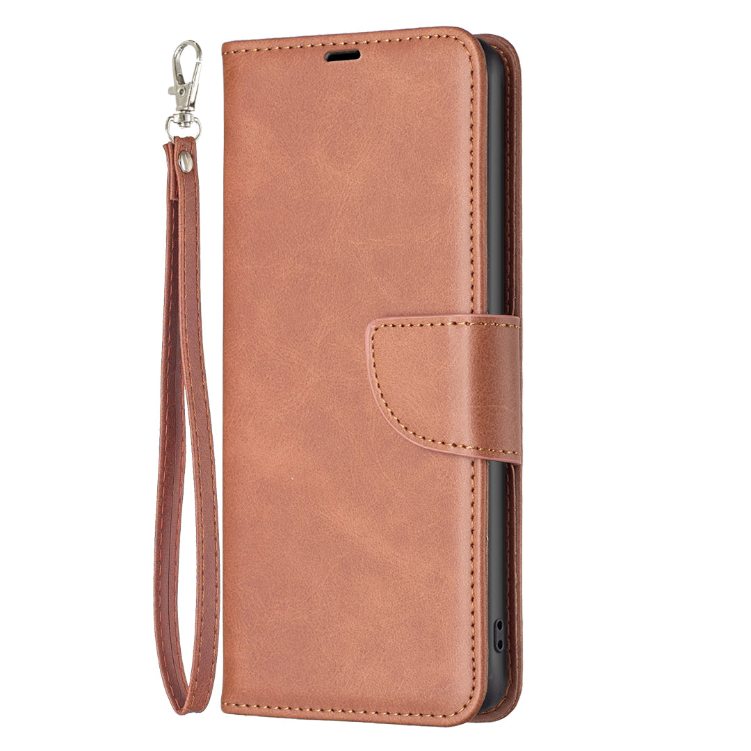 Kožený kryt na mobilní telefon BF Leather Series-4 pro Motorola Moto E13 4G Stand Flip Kožená peněženka Pouzdro na telefon s plnou ochranou a popruhem