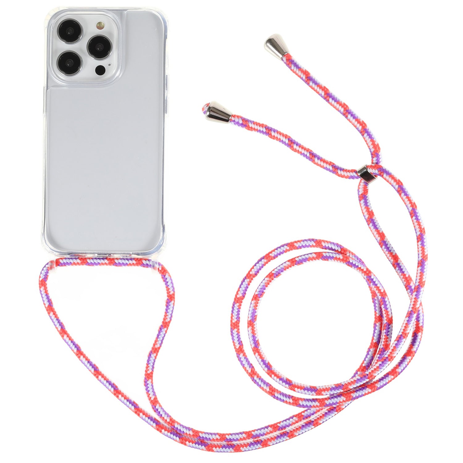 Clear Phone Cover for iPhone 14 Pro Max TPU Acrylic Anti-drop Phone Case with Lanyard