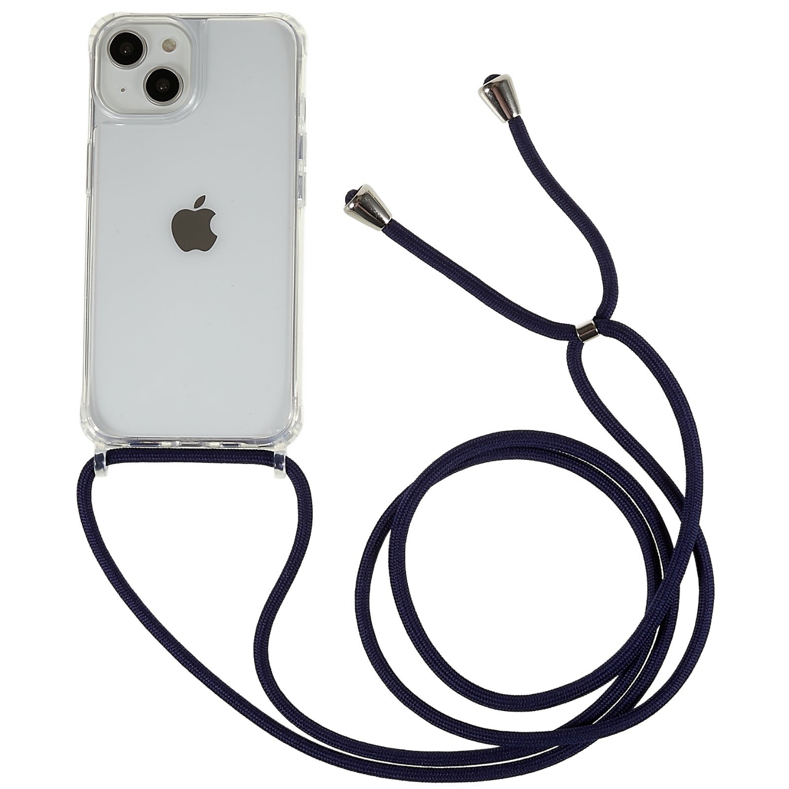 Clear Back Case for iPhone 13 14 TPU Acrylic Shock-absorbing Phone Cover with Lanyard
