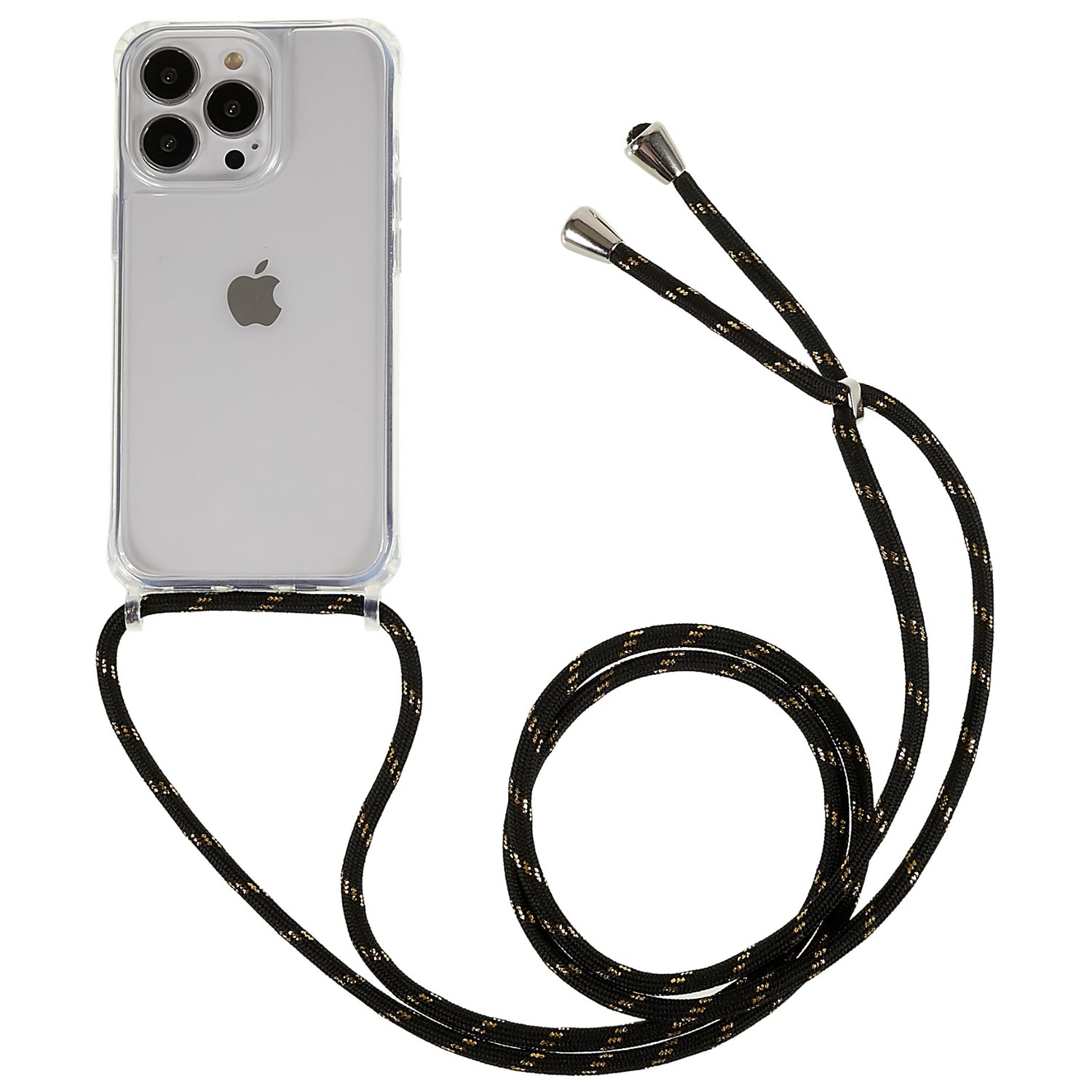 Klar bagside til iPhone 13 Pro 6,1 tommer TPU Akryl Anti-fall telefoncover med snor