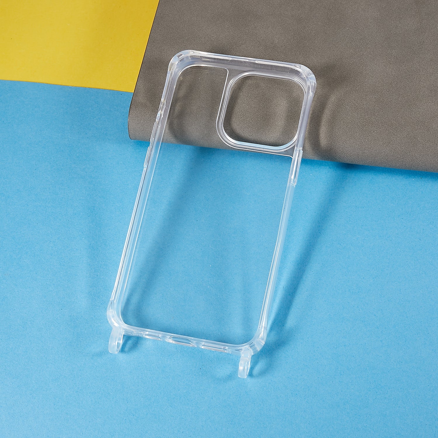 Klar bagside til iPhone 13 Pro 6,1 tommer TPU Akryl Anti-fall telefoncover med snor