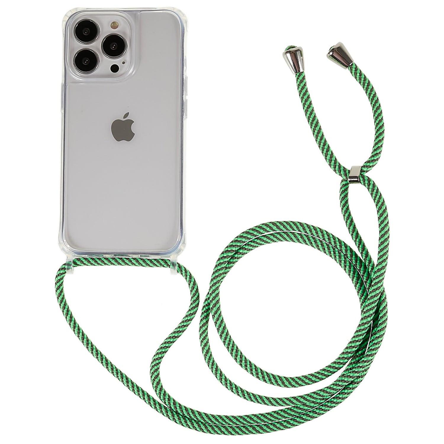 Klar bagside til iPhone 13 Pro 6,1 tommer TPU Akryl Anti-fall telefoncover med snor