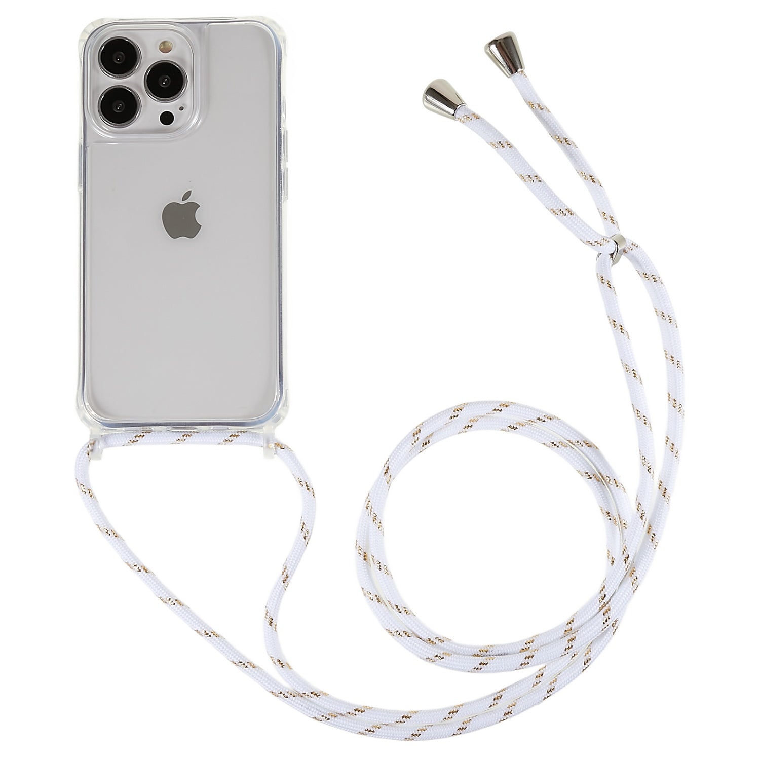 Klar bagside til iPhone 13 Pro 6,1 tommer TPU Akryl Anti-fall telefoncover med snor