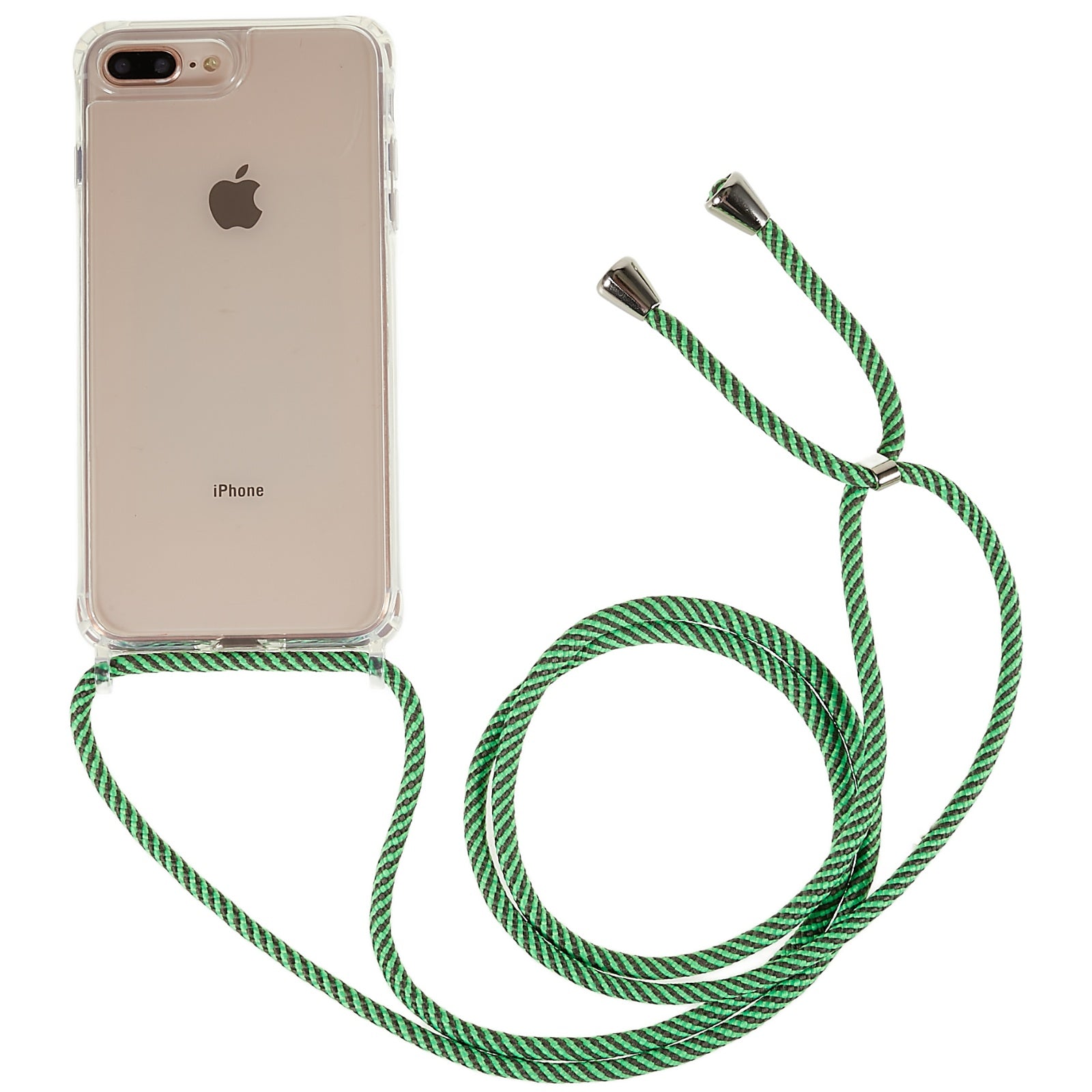 Back Case for iPhone 7 Plus / 8 Plus 5.5 inch, Clear Bump Proof TPU+Acrylic Phone Cover with Lanyard - White