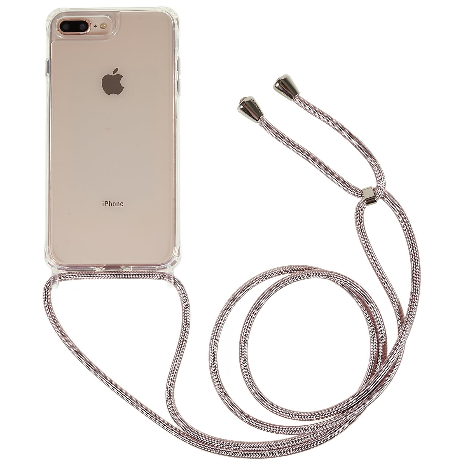 Back Case for iPhone 7 Plus / 8 Plus 5.5 inch, Clear Bump Proof TPU+Acrylic Phone Cover with Lanyard - White