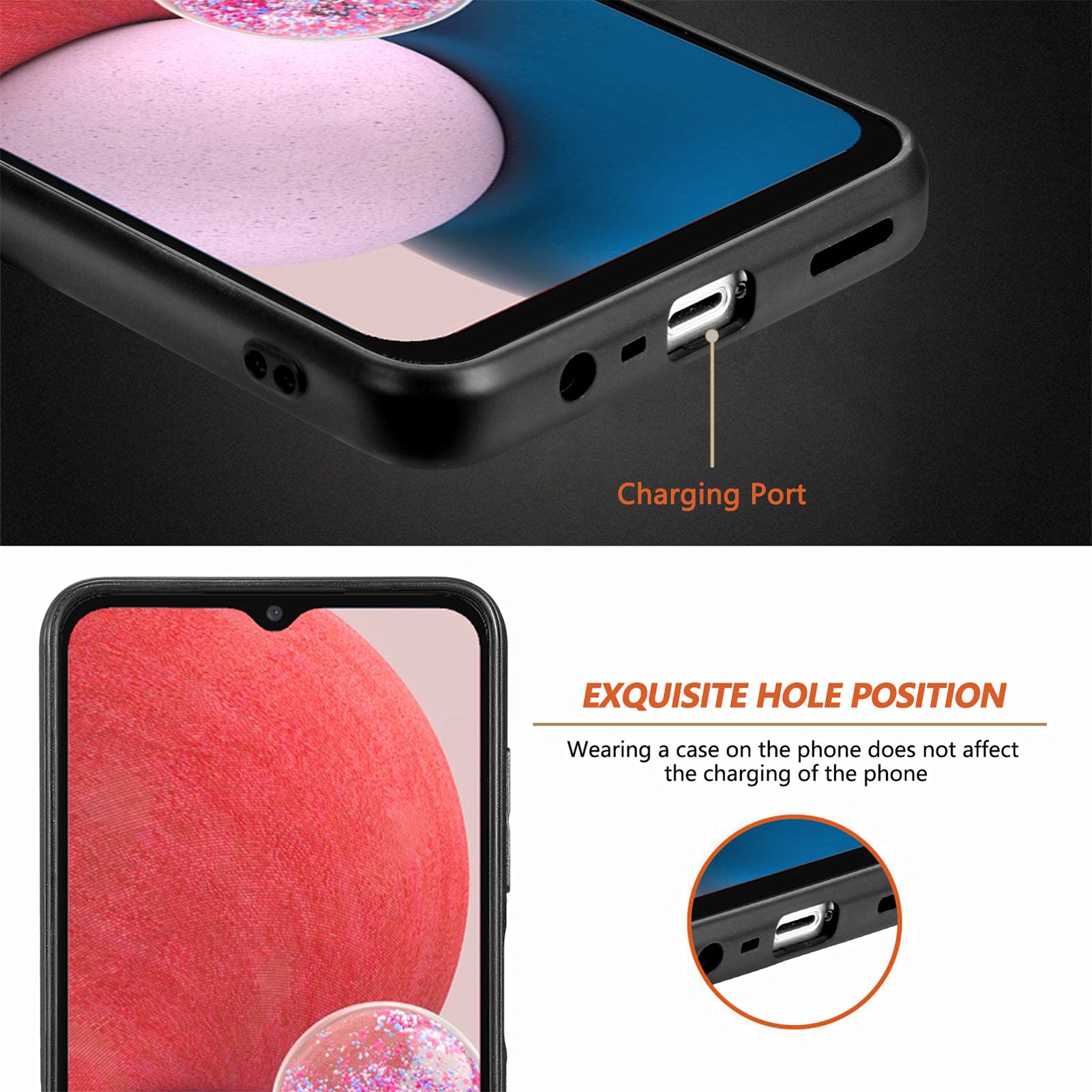 Pattern Printing Phone Case for Samsung Galaxy A13 4G PU Leather Coated PC TPU Cover with Metal Ring