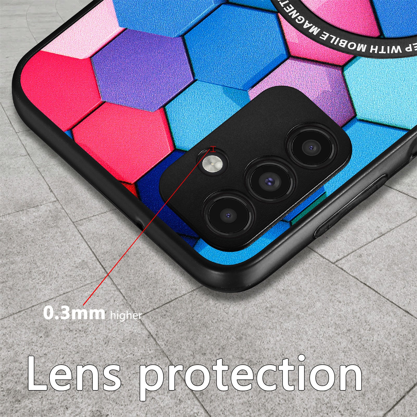 For Samsung Galaxy A13 5G Pattern Printing Phone Case PC TPU PU Leather Coated Back Cover with Metal Ring