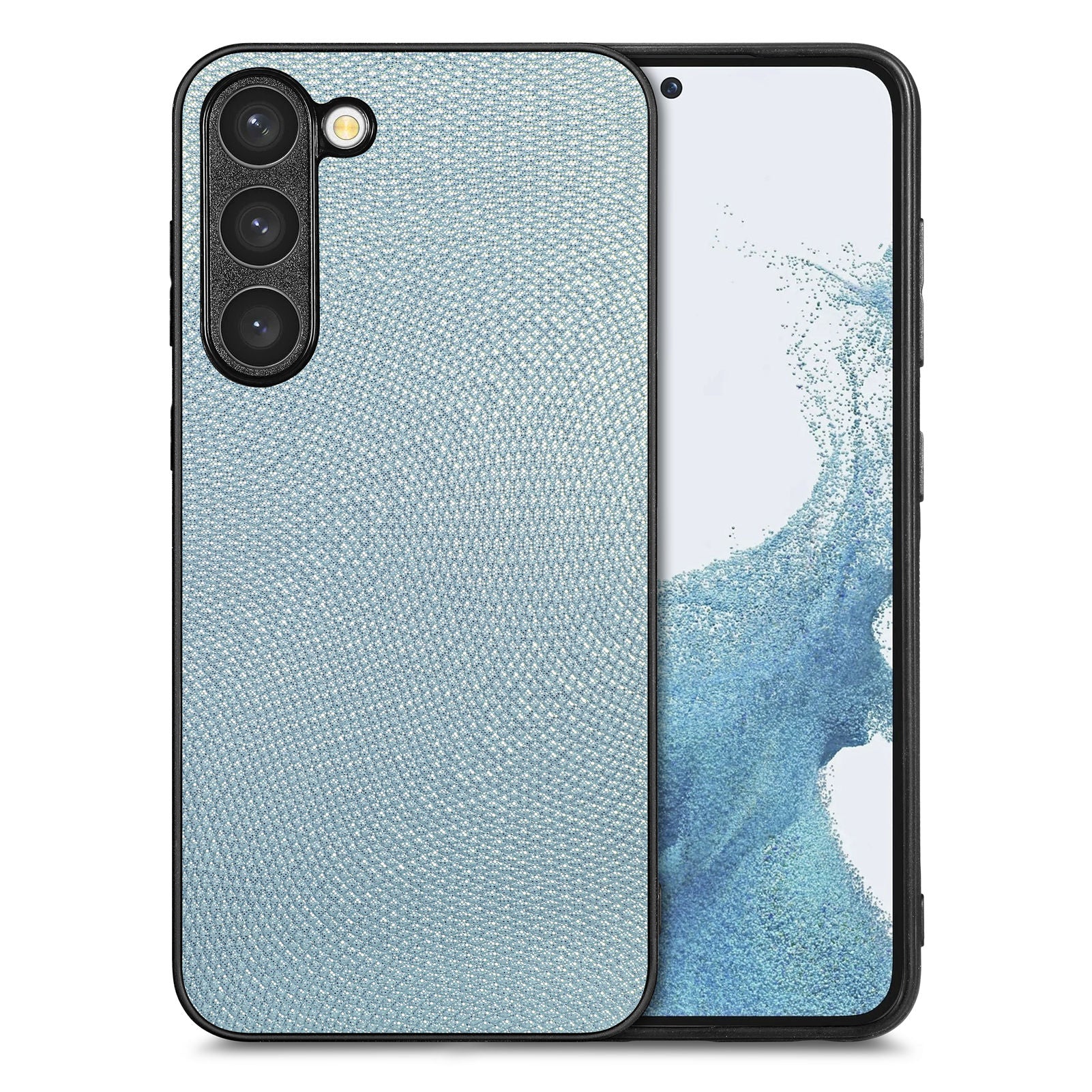 For Samsung Galaxy S23 Anti-Scratch Precise Cutout Phone Cover PU Leather Coated PC TPU Slim Phone Case