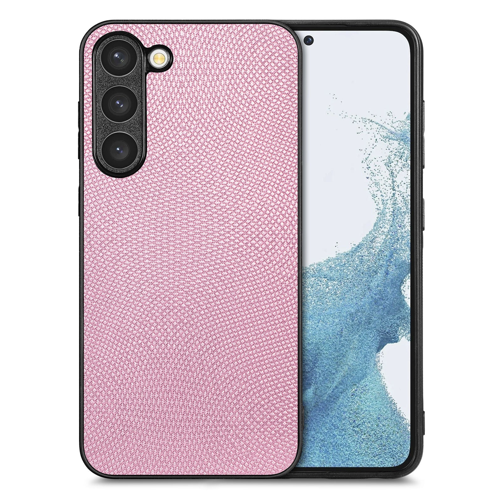 For Samsung Galaxy S23 Anti-Scratch Precise Cutout Phone Cover PU Leather Coated PC TPU Slim Phone Case