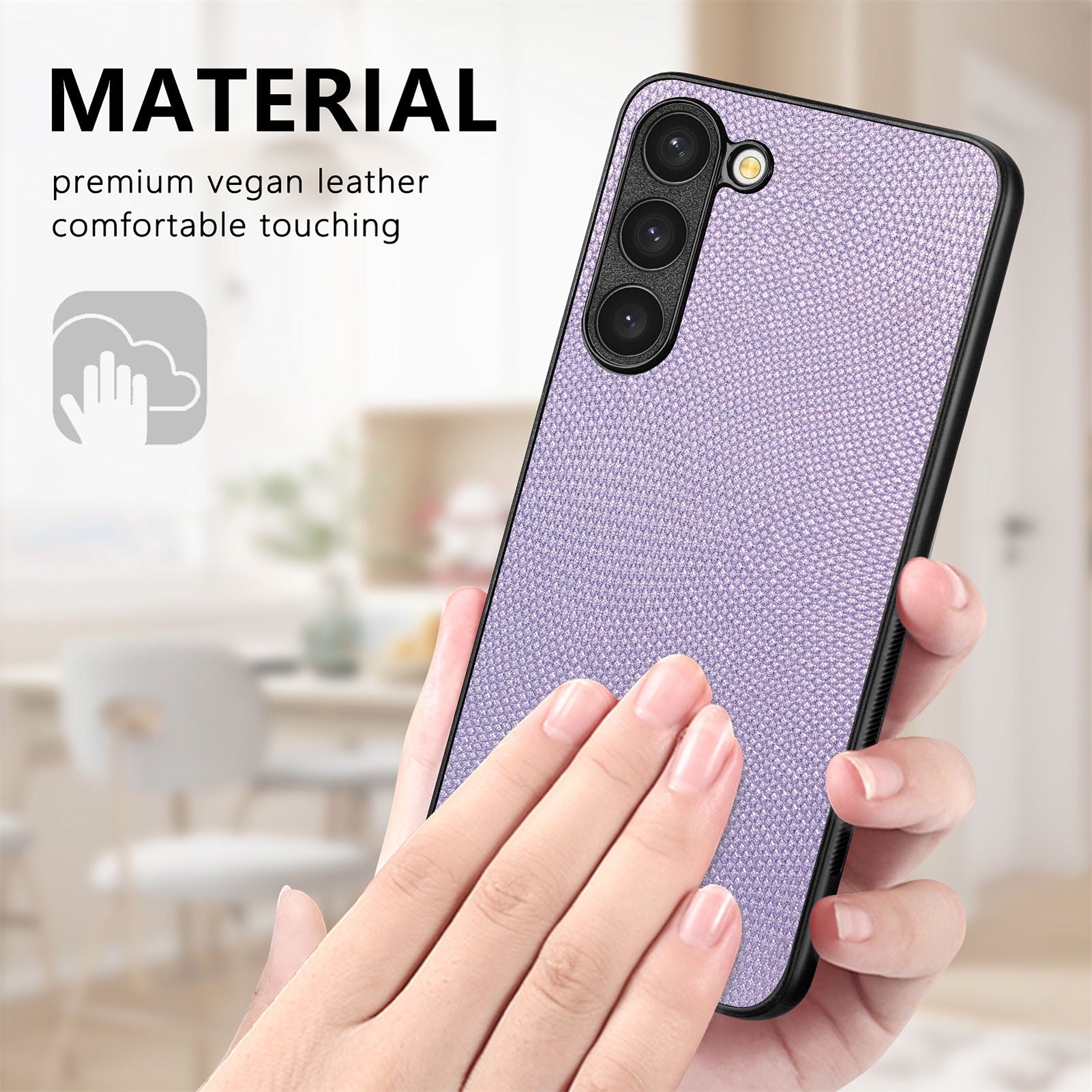 Anti-drop Mobile Phone Case For Samsung Galaxy S23 PC PU Leather TPU Non-slip Back Cover Phone Shell
